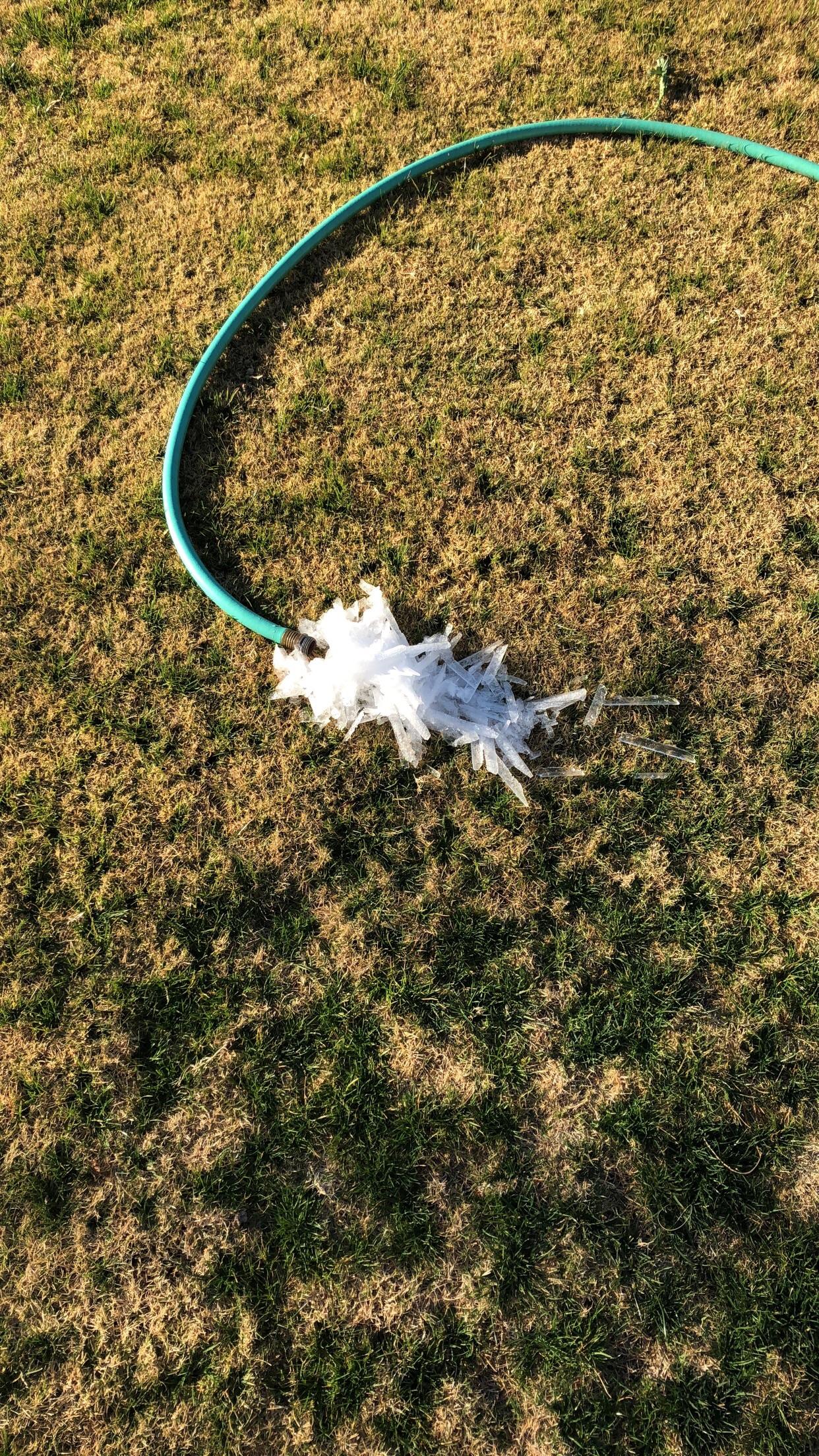 Ice came out of my hose this morning in Tempe, AZ. r/mildlyinteresting