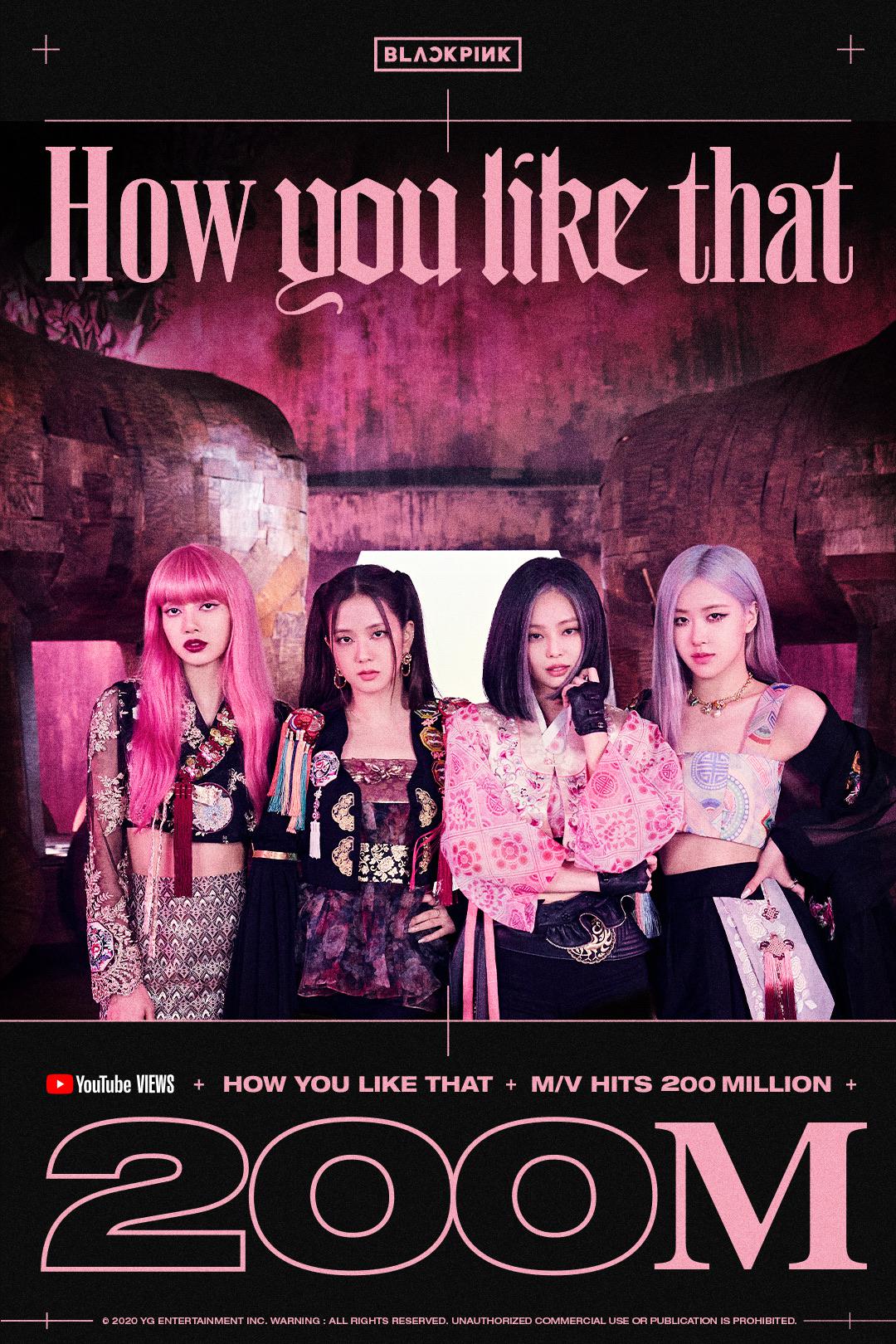 200703 BLACKPINK 'How You Like That' M/V Hits 200 Million Views on