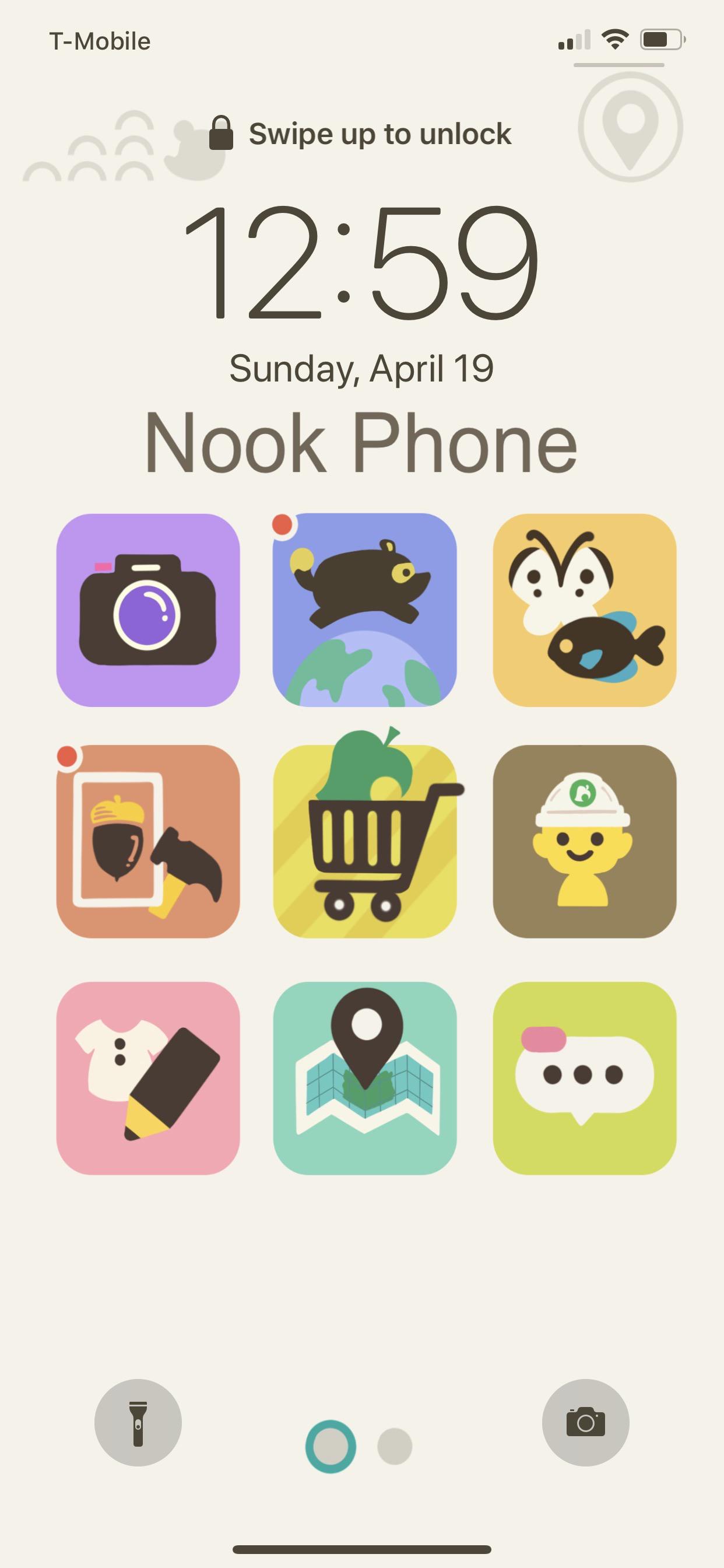 Reillustrated the nook phone apps for my phone wallpaper to go with my