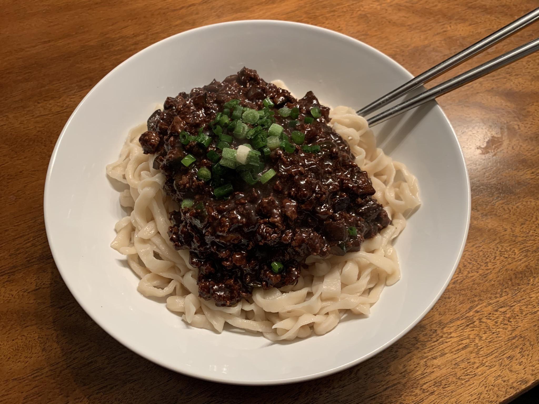 Handmade black bean sauce noodle r/tonightsdinner