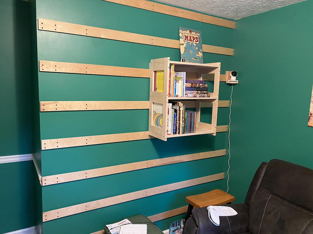Finished my first for the french cleat wall in the baby room