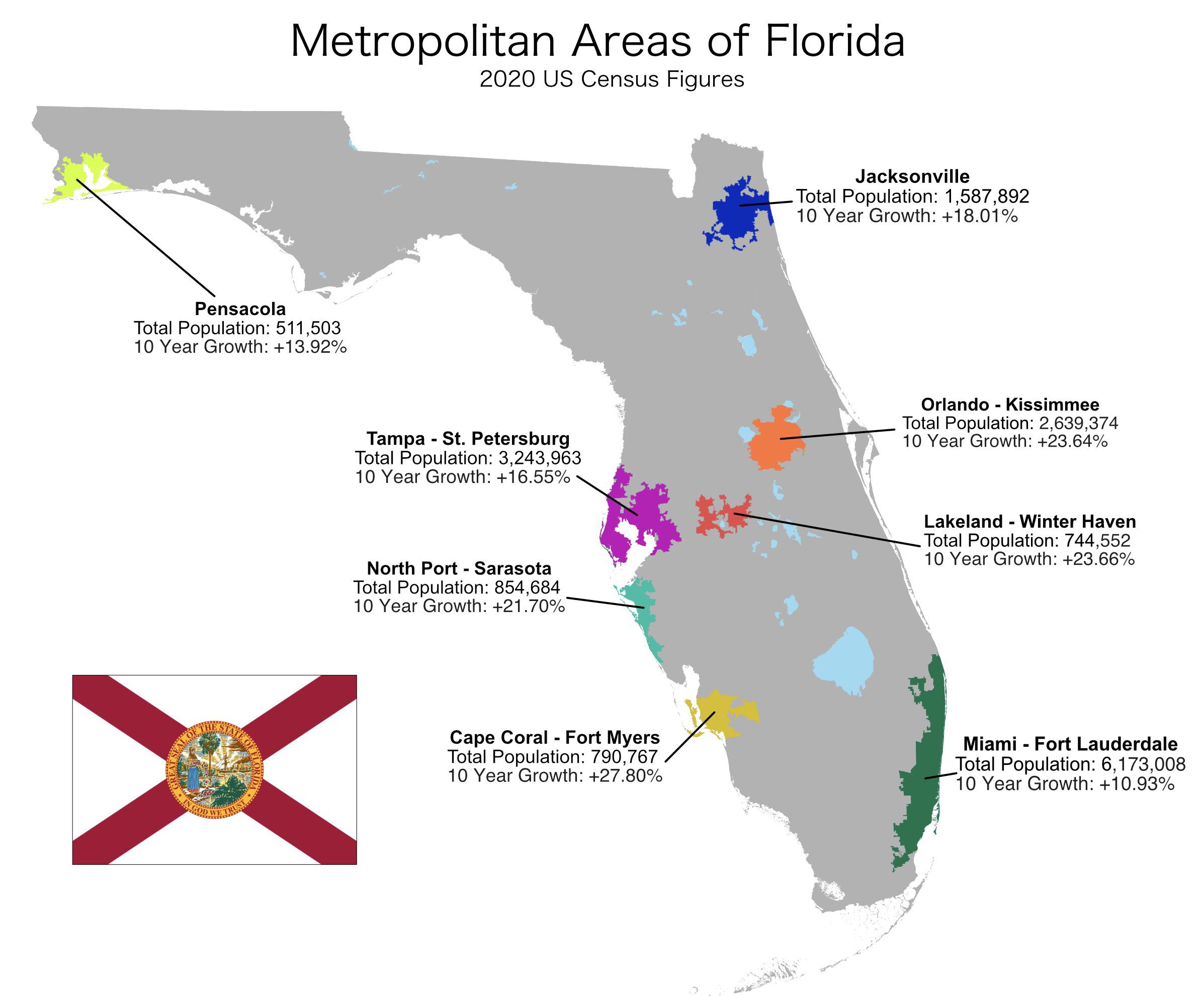 Floridian Metropolitan Areas r/MapPorn