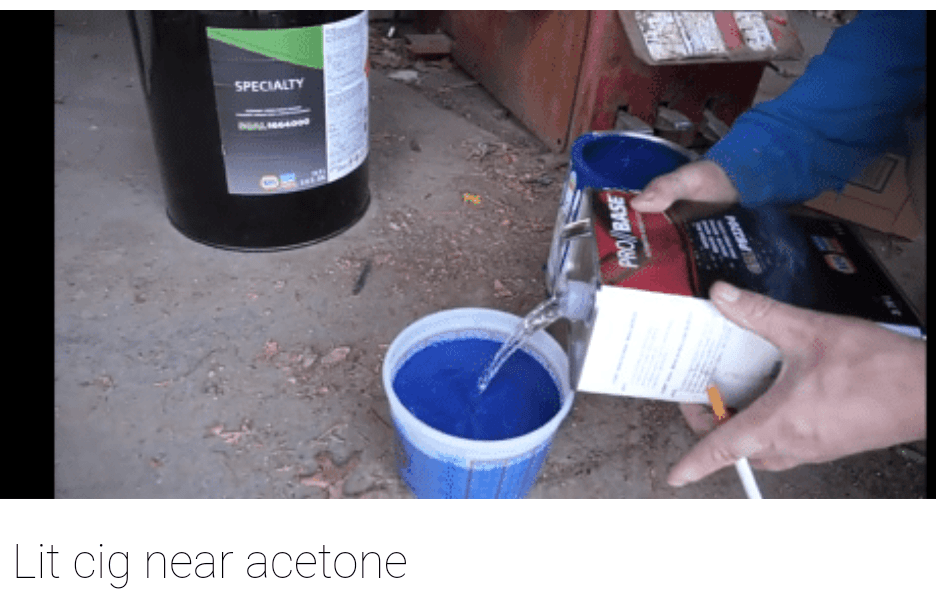 Is this real? Isn't acetone highly flammable? r/chemistry