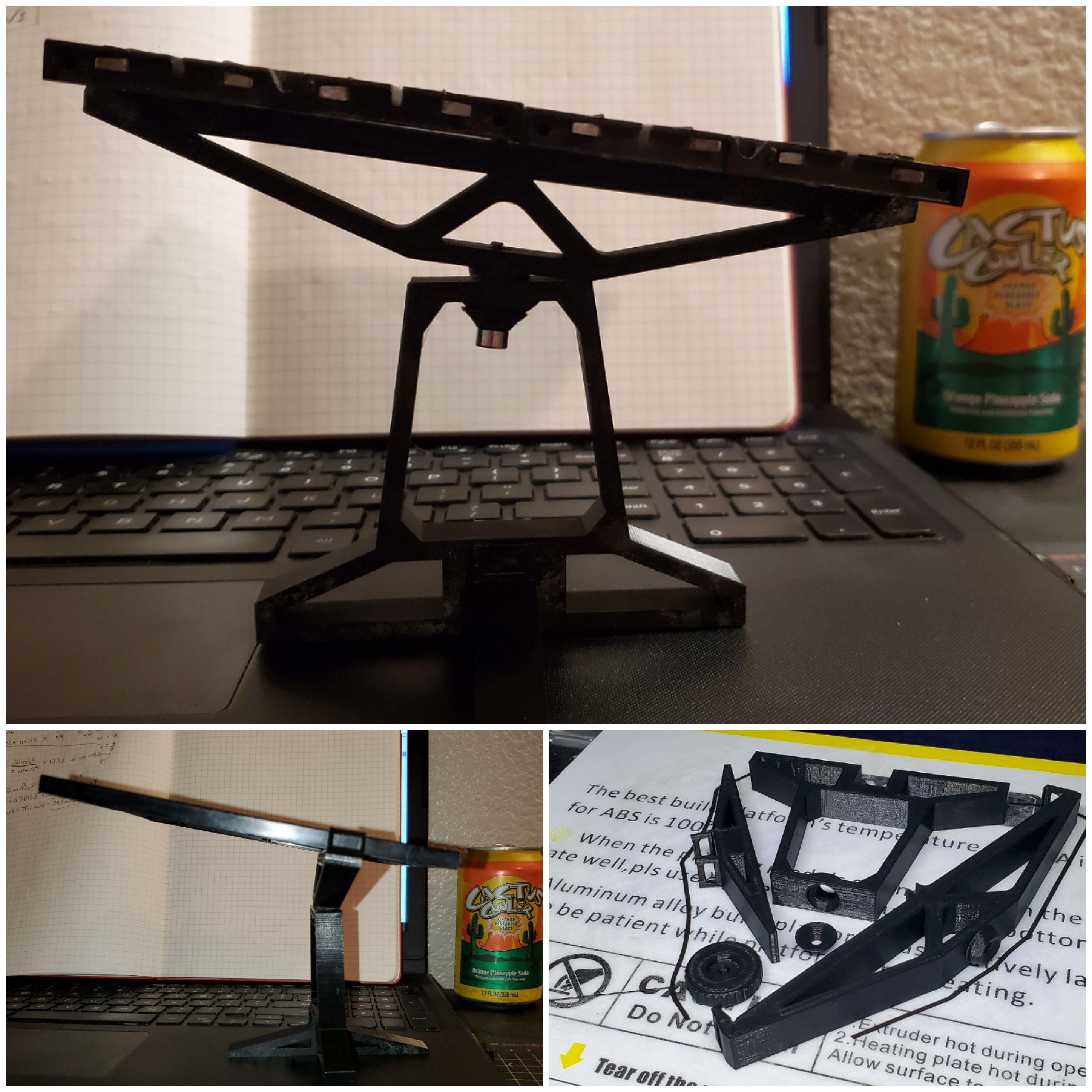 Prototyping some HO slot car track supports for 4 lane Aurora type