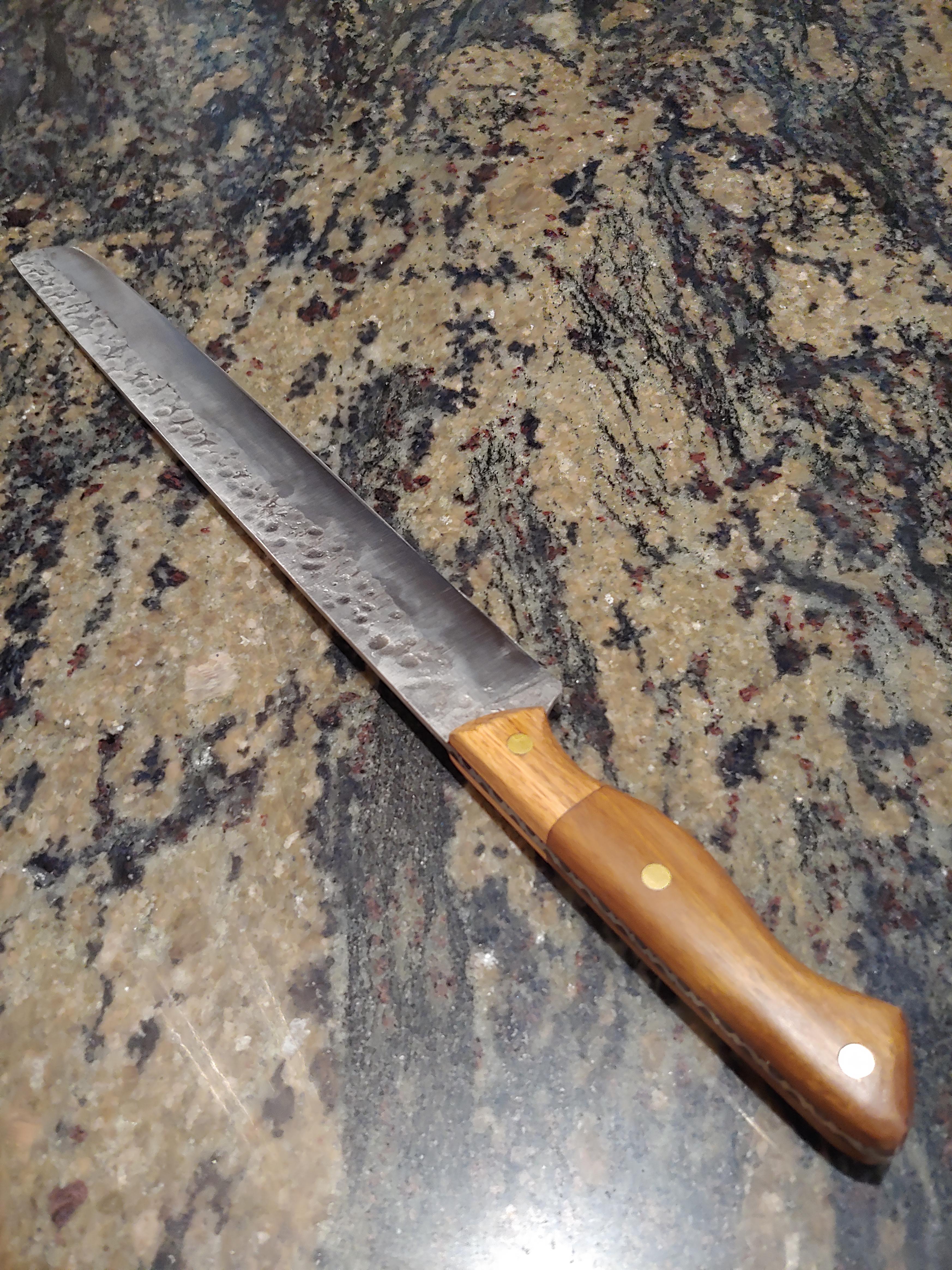 My first commission knife. A brisket slicer. r/Bladesmith