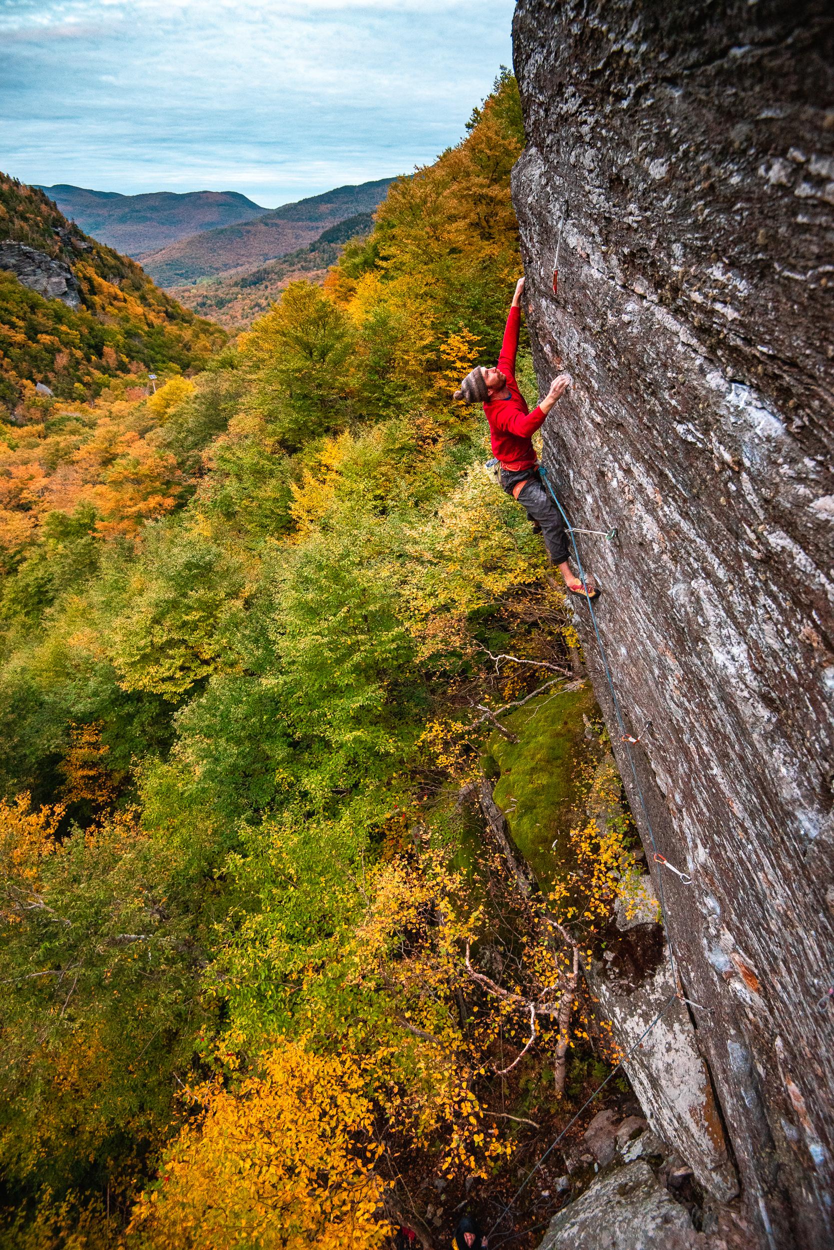 Beautiful day for climbing and foliage yesterday in Vermont. r/climbing