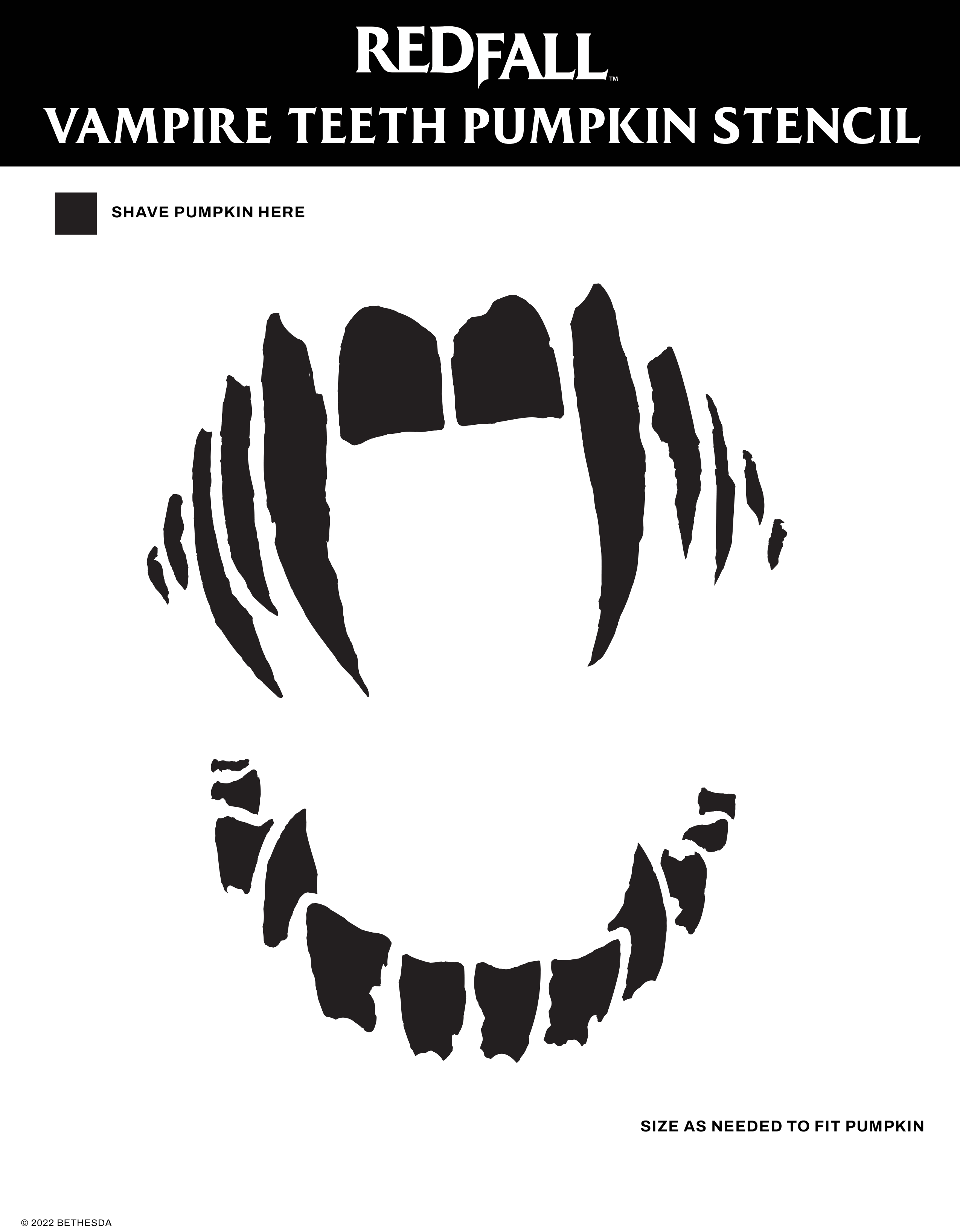 Vampire Teeth Pumpkin Stencils