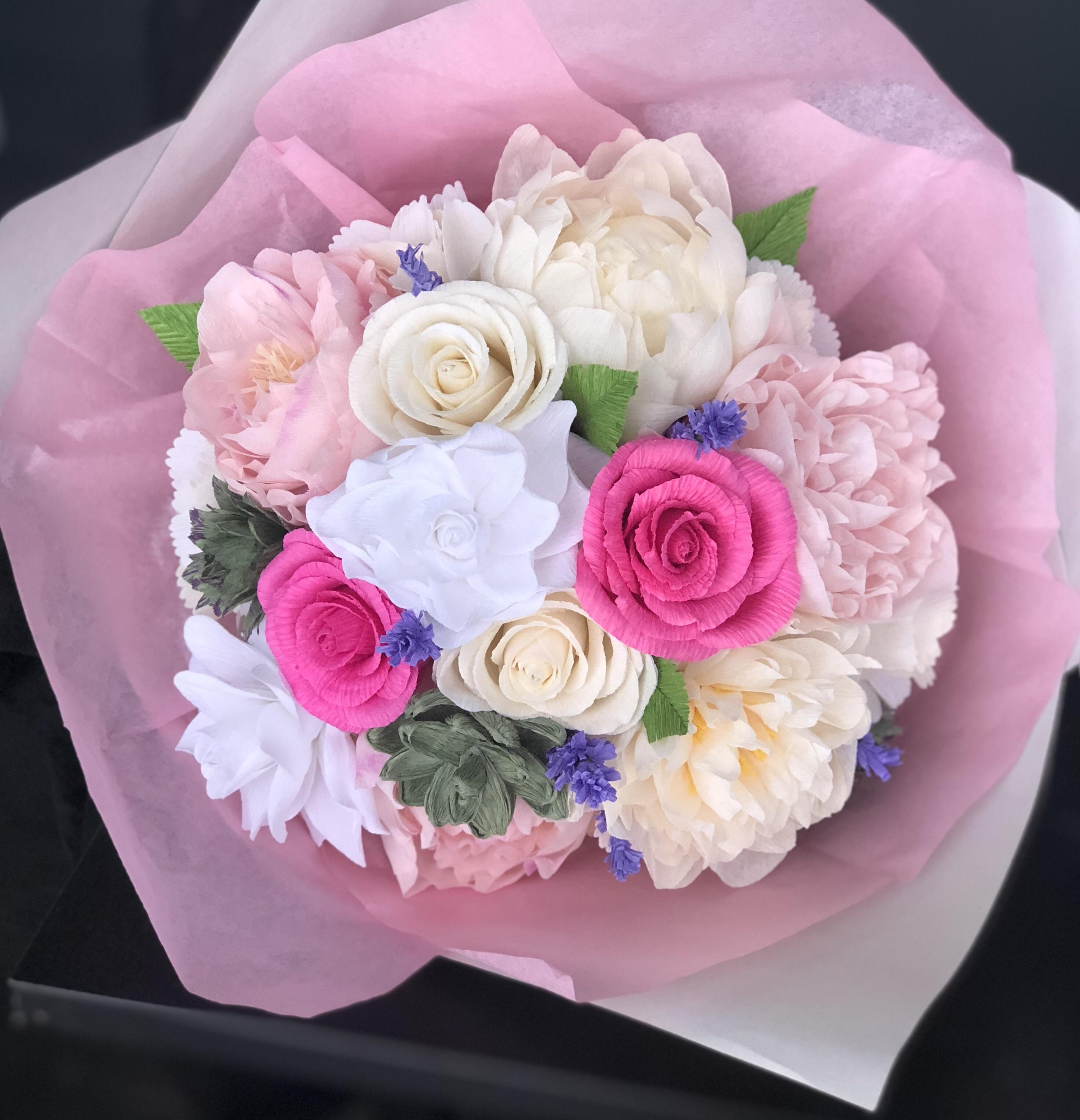 I made this entire wedding bouquet from paper r/crafts