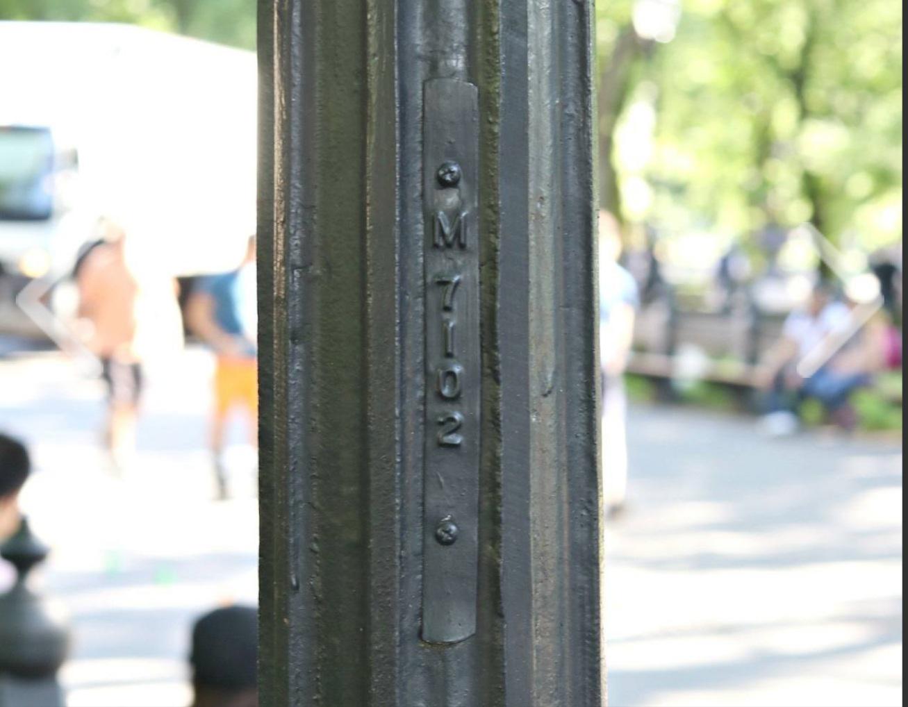 Central Park's lampposts contain a set of four numbers that can help