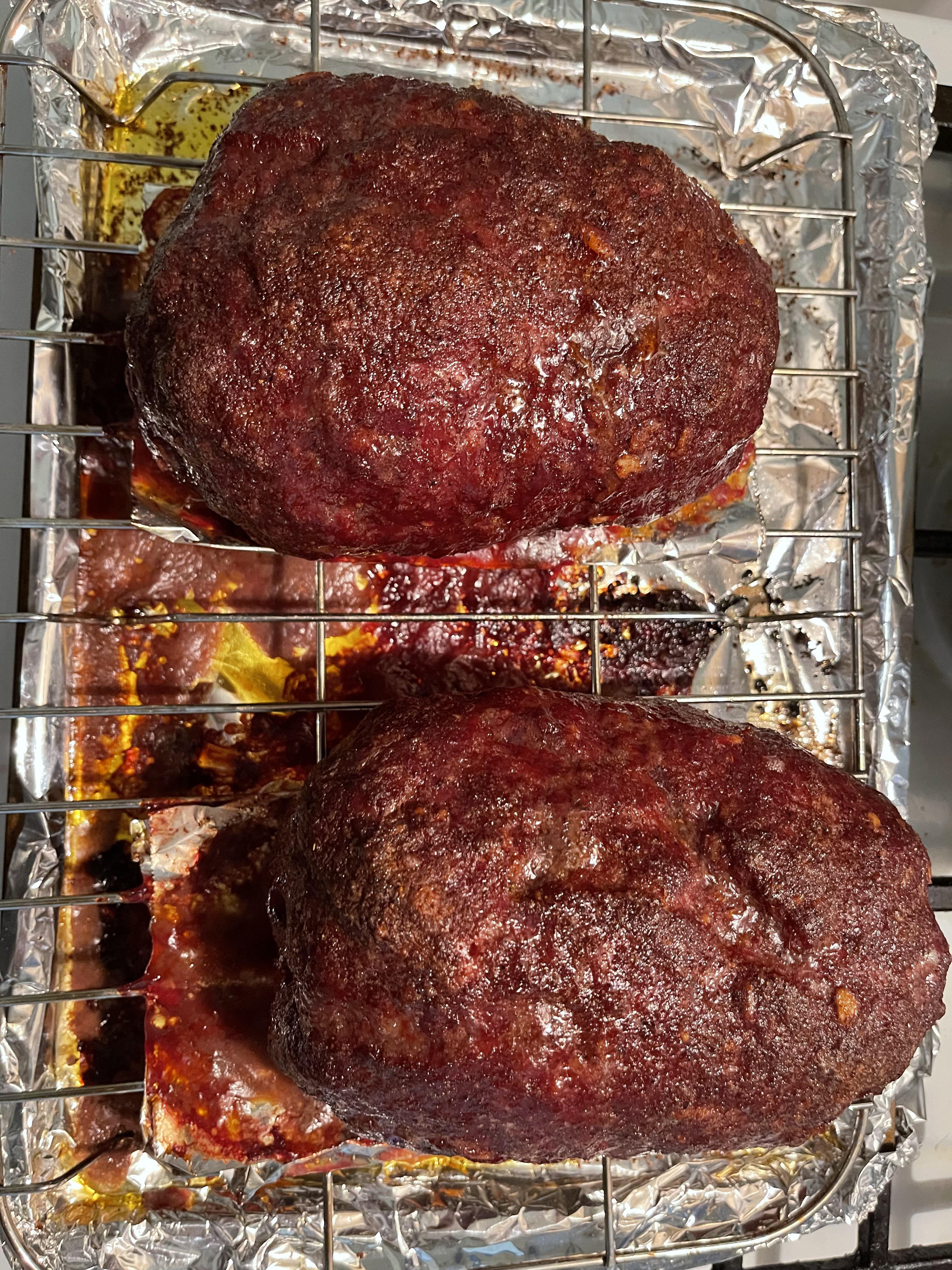 Meatloaf on Pit Boss….. Smoke setting 180 F for 1 hour then 300F until