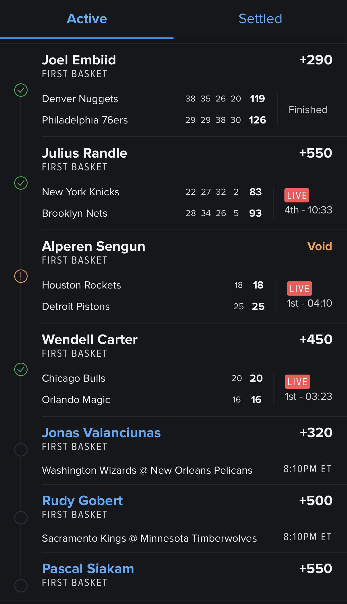 First basket ….I can’t take this payout (263 off a 5 bet) r/fanduel