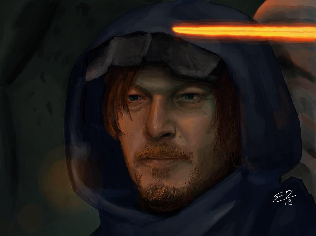 A digital drawing of Norman Reedus. Can’t wait to play the game