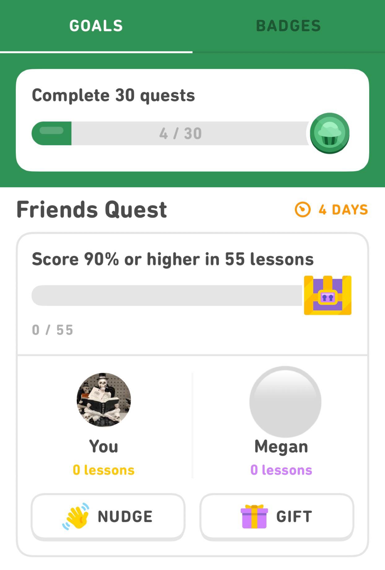 FIFTYFIVE lessons in ONE week 💀 r/duolingo