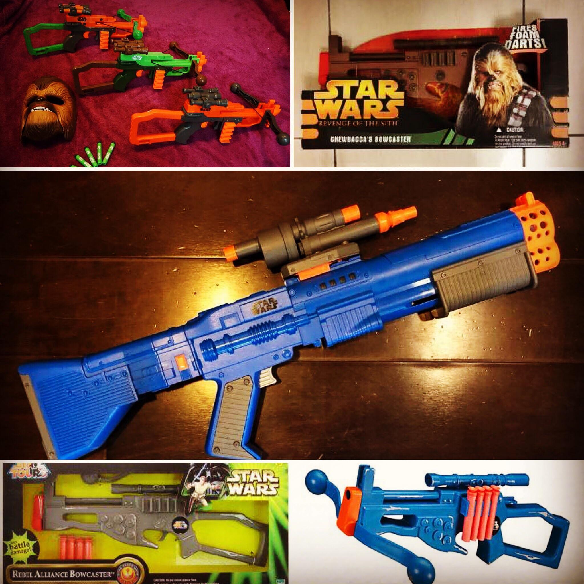 “The Chewbacca’s blaster in the NERF history. “It has three kind
