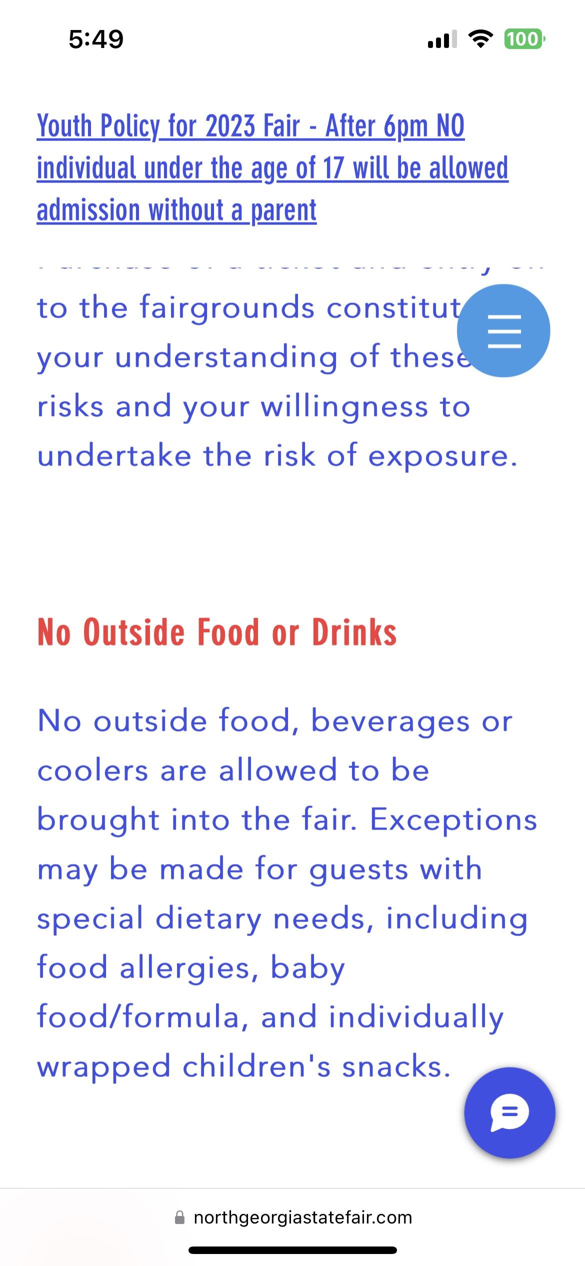 The fair does not allow outside food and drinks. r/PorshiaFurlowScammer