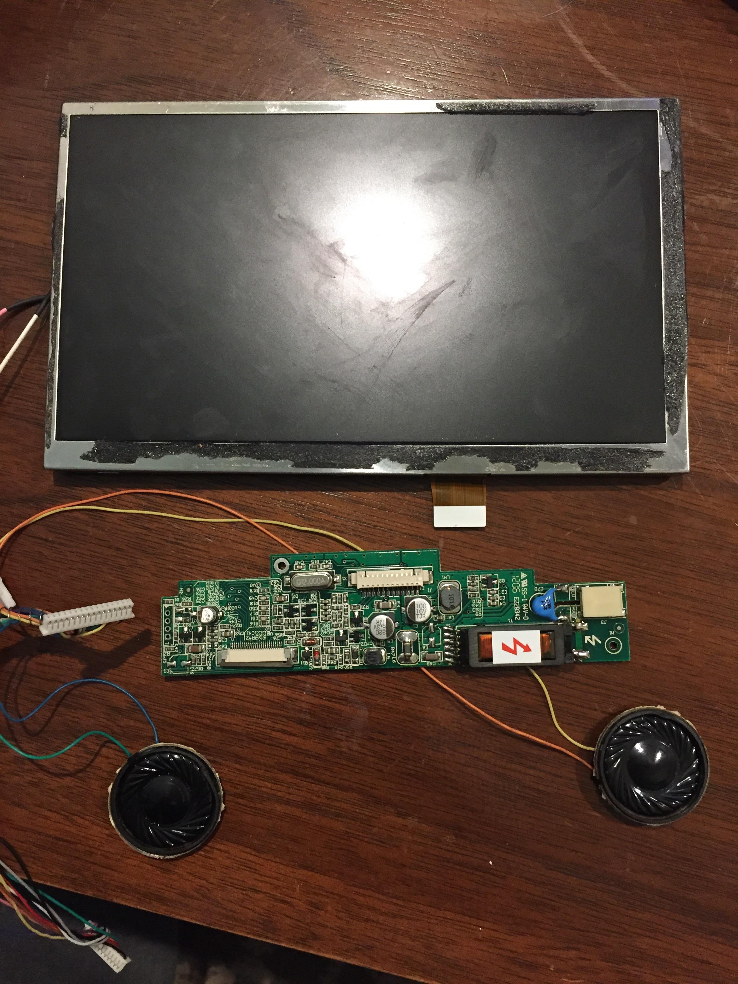 Took this small tftlcd panel and speakers from an old portable DVD