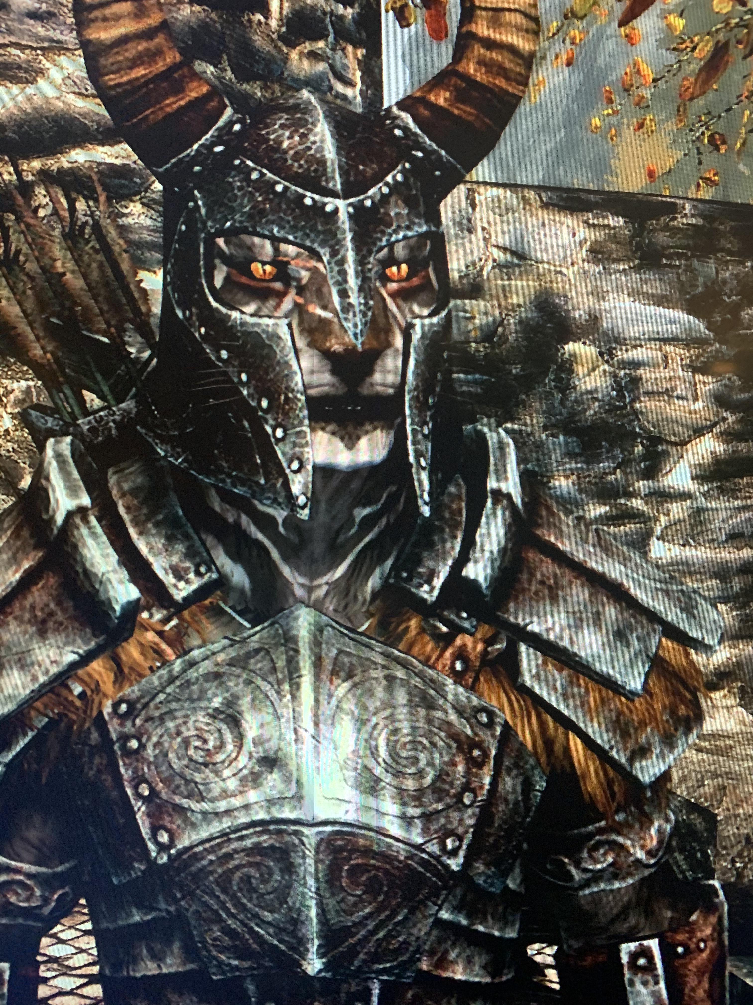 How yall like my outfit (full ancient nord armor with helm of Yngol and