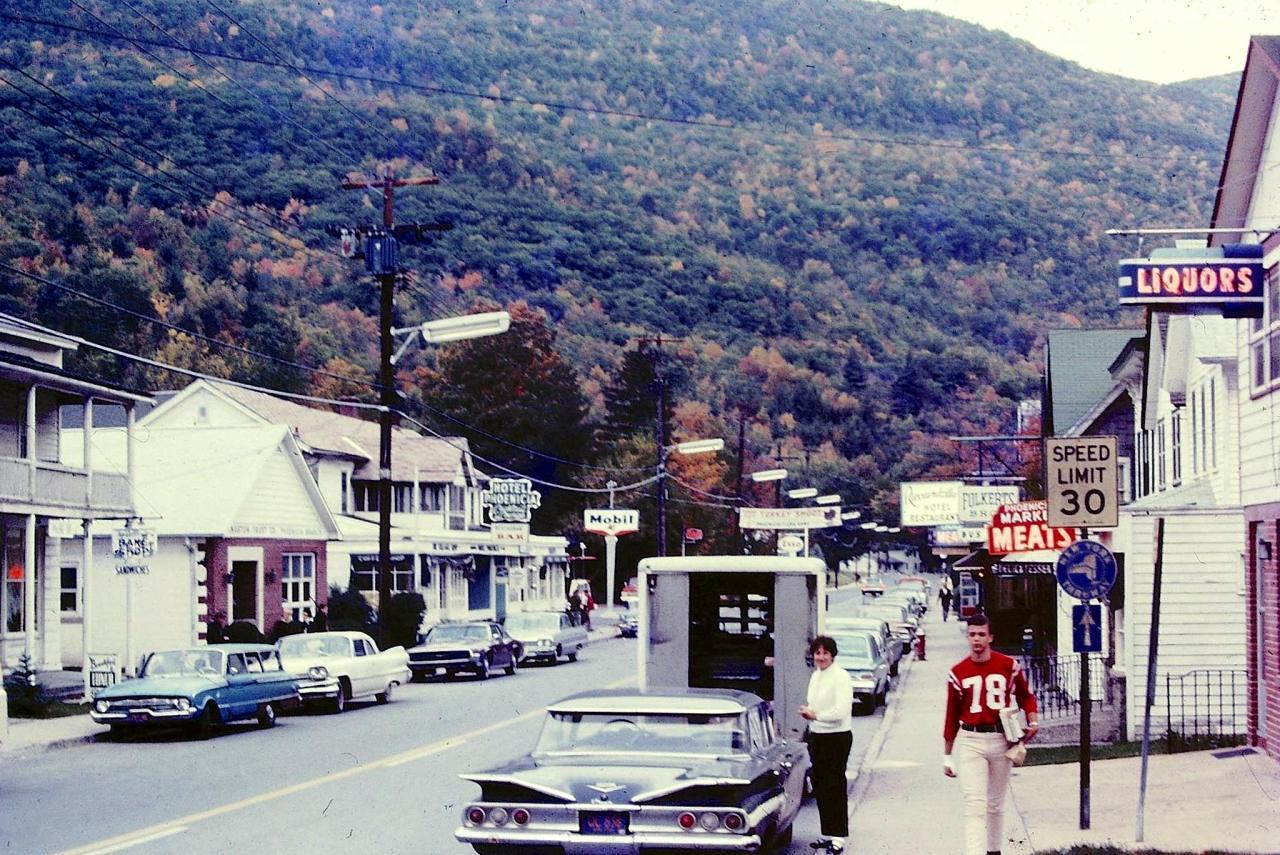 Main Street in Phoenicia, New York, circa 1970. Photo from the
