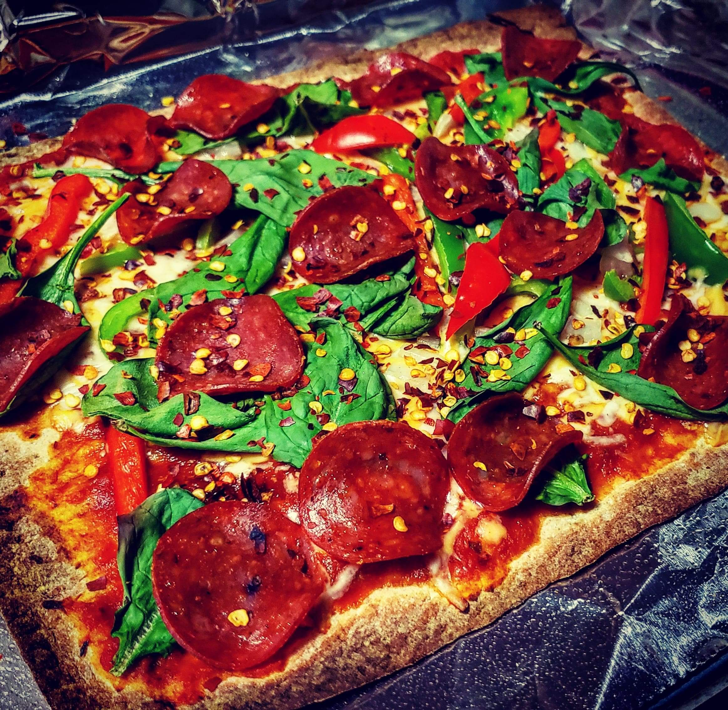 PROTEIN PIZZA 350 Calories, 40g Protein for this excellent "junk food