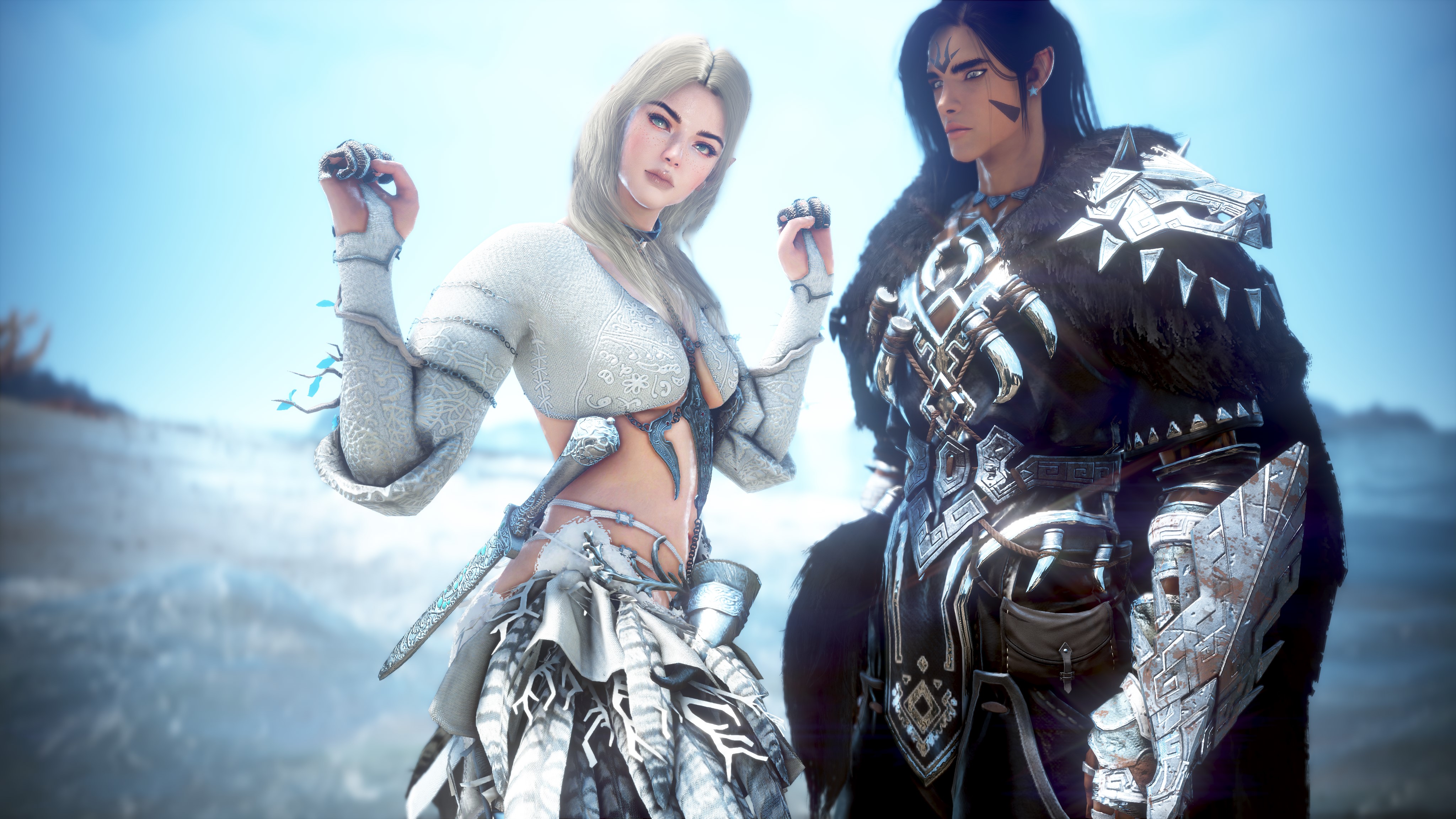 Oquilla's Eyes with my archer, Faehlan and my friend's ranger, Qalene