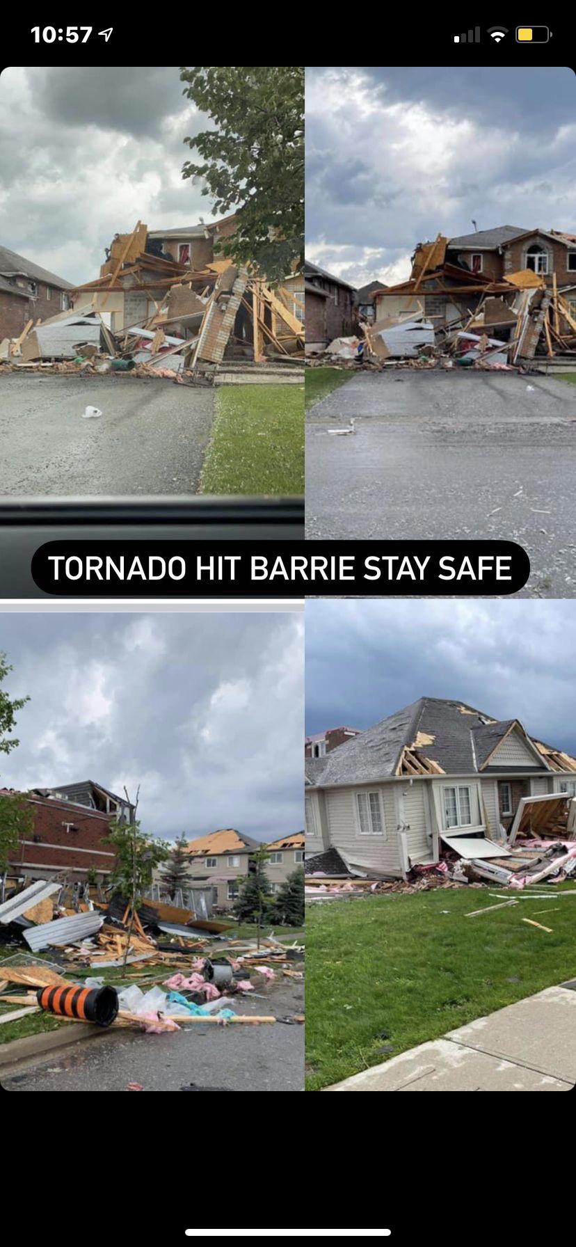 Damage from tornado in Barrie, Ontario today (July 15, 2021) r/tornado