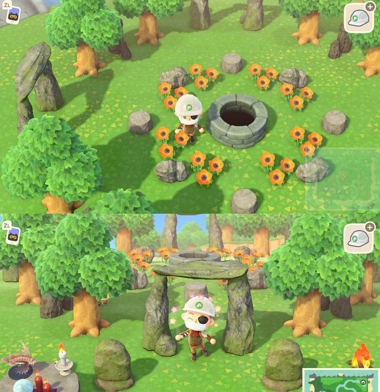 Can't go outside, so I made a circle of stones in Animal Crossing! It's