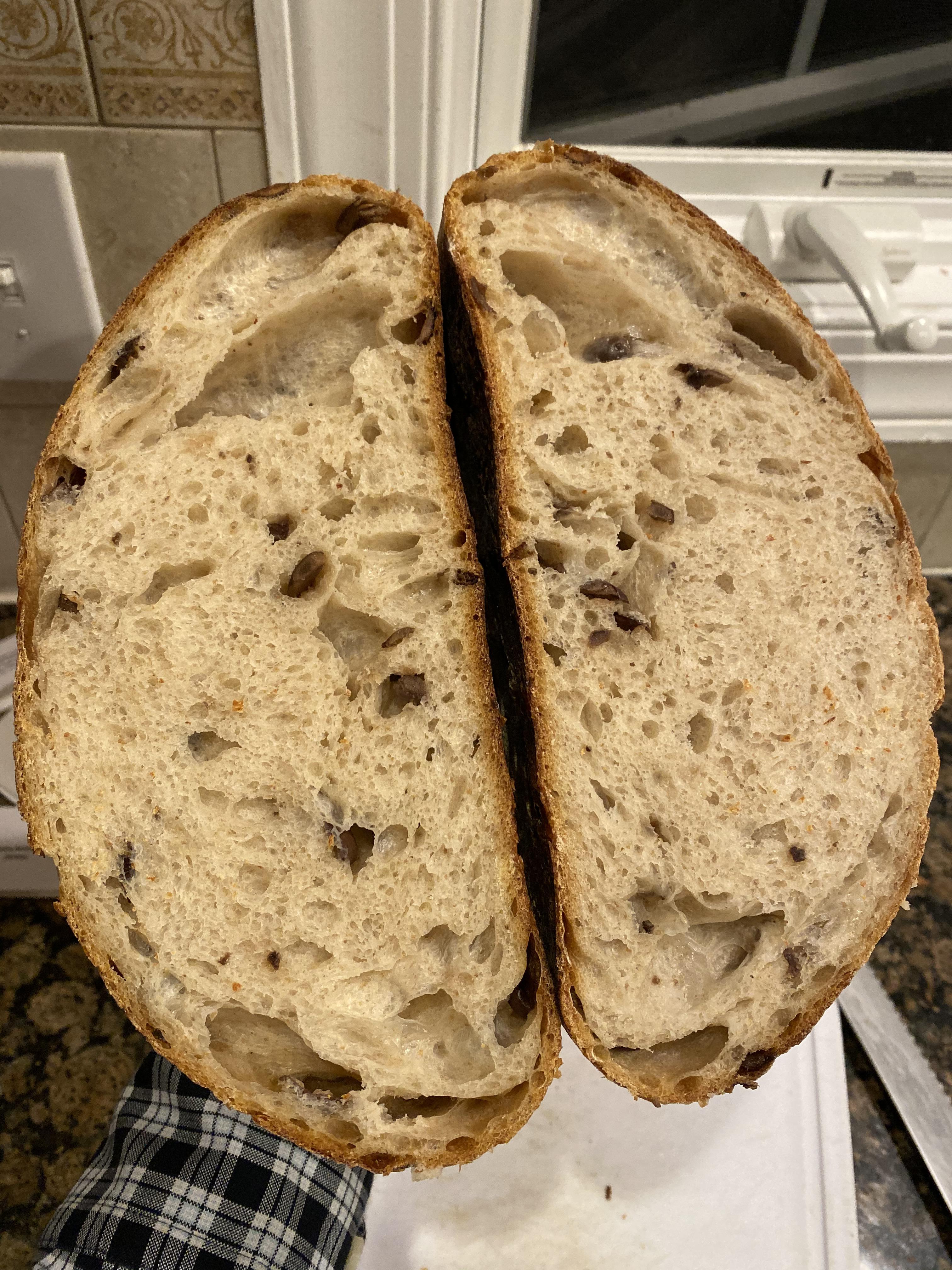 Olive sourdough r/Breadit