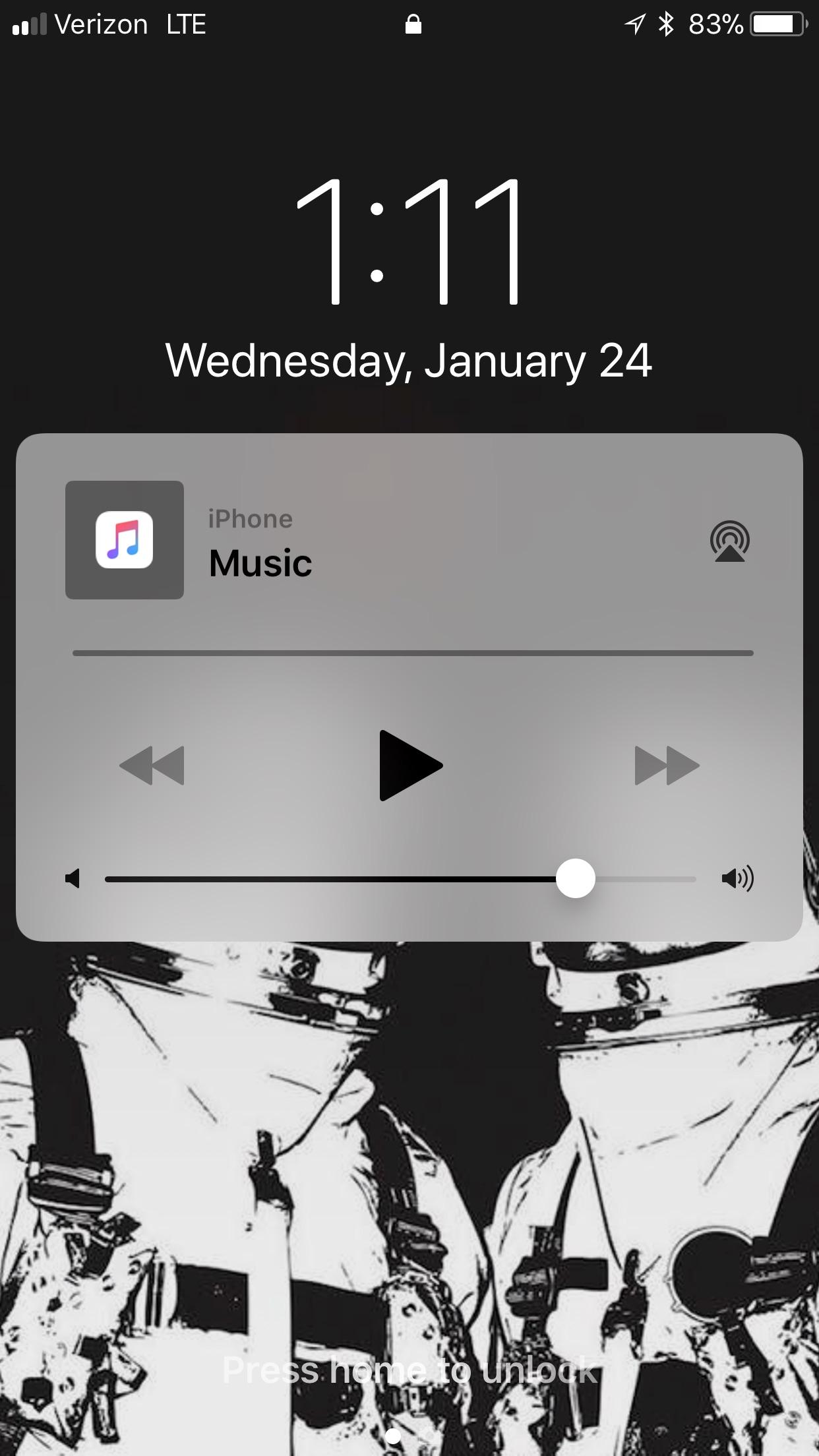 How do I get Apple Music off my lock screen. iPhone 6+ iOS 11.2.5. I