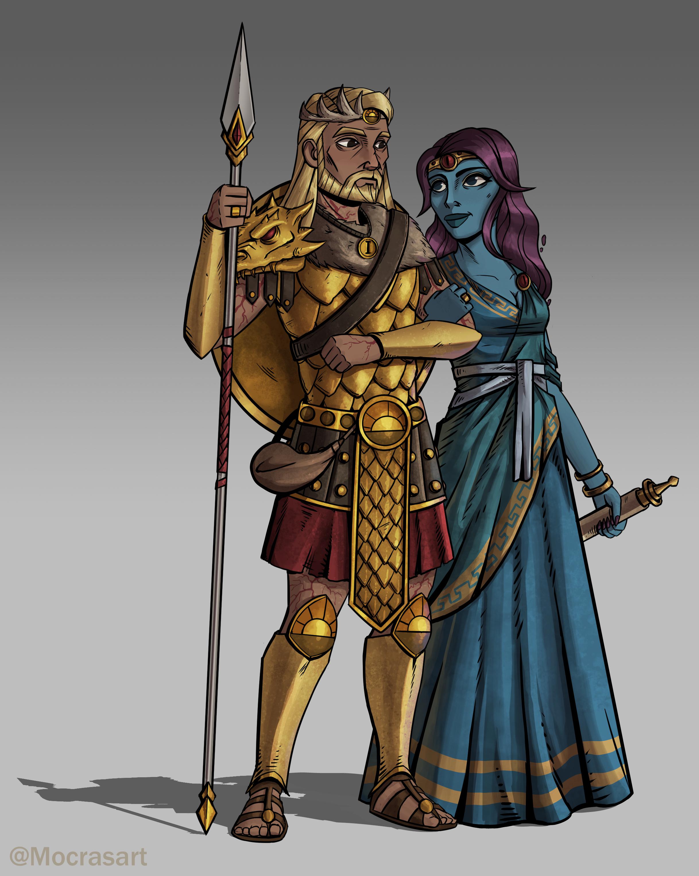 [OC] [Art] Dragonlord Tryfon and Versi the Oracle r/DnD