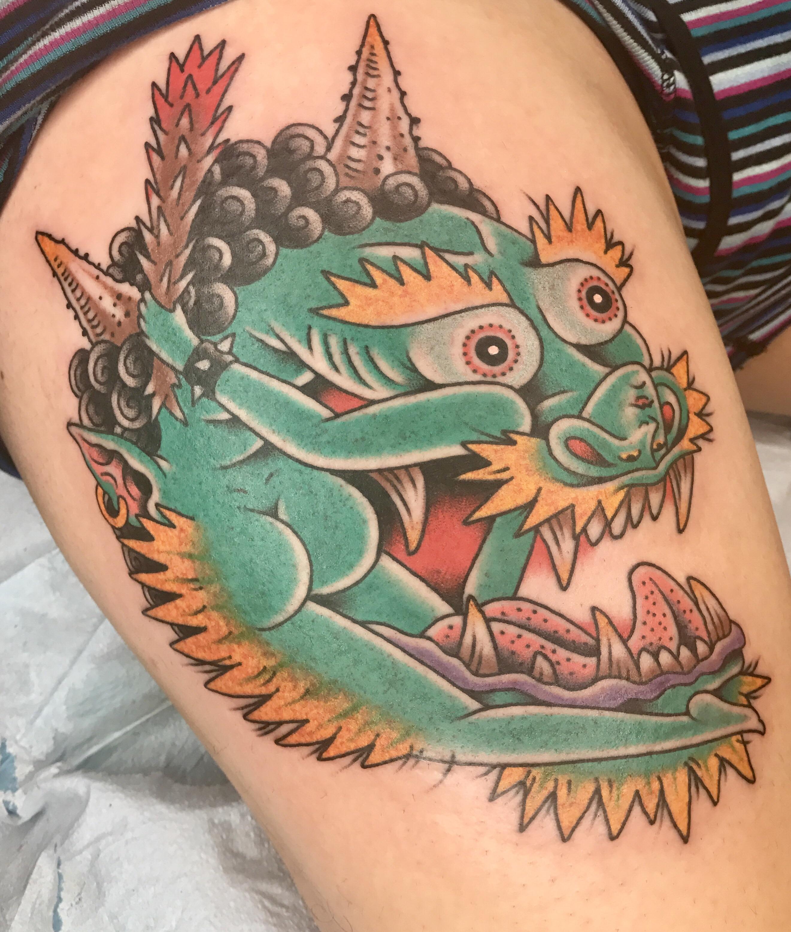 BentBack Girl Oni by Greggletron. Done Mainstay Tattoo in Austin, TX