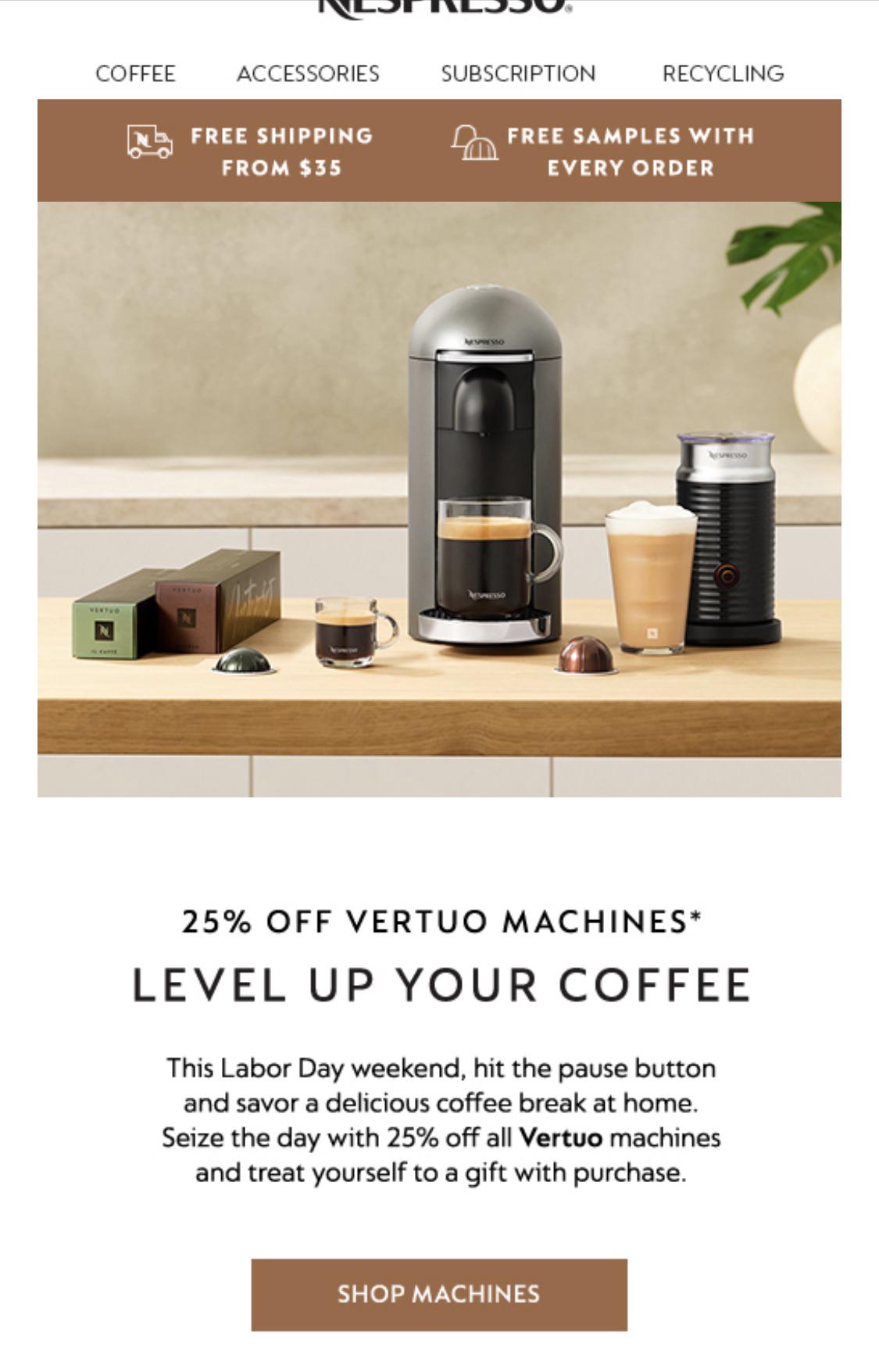 Nespresso labor day sale nespresso