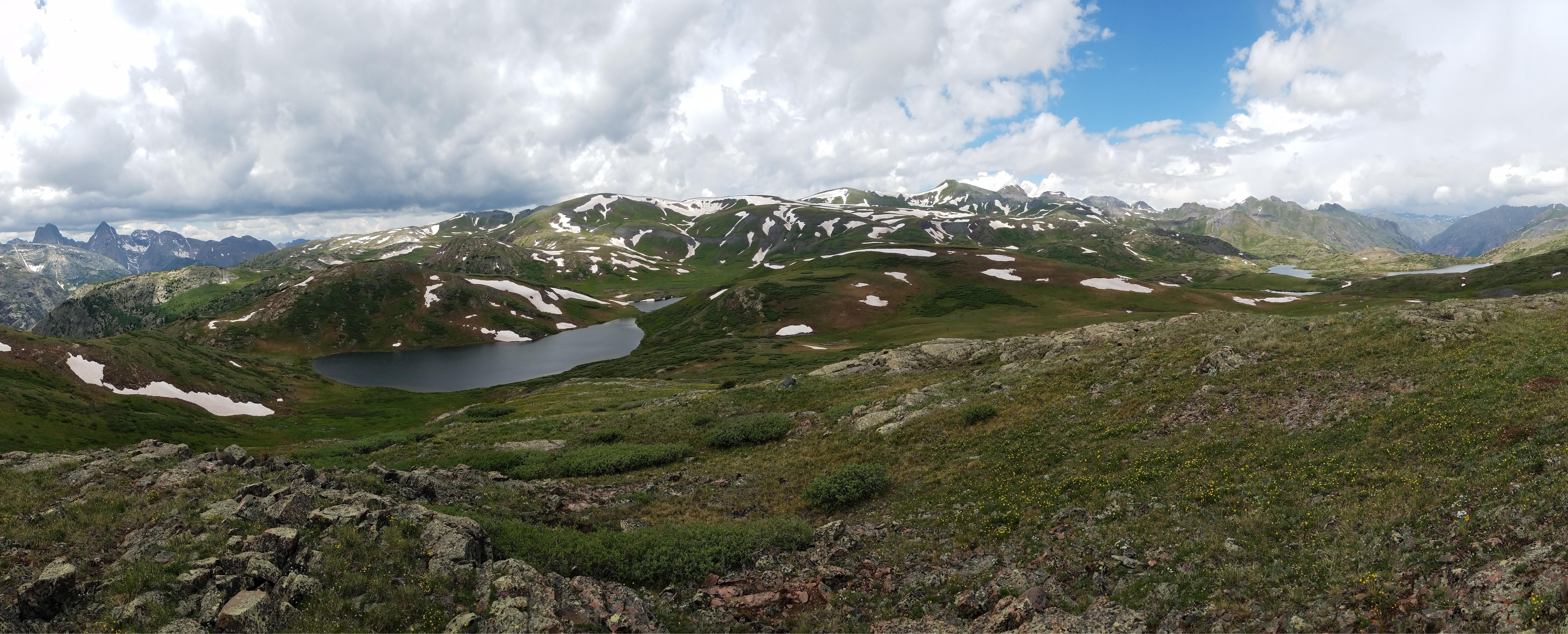 Continental Divide Trail. Lake Verde (Left) and Highland Mary Lakes