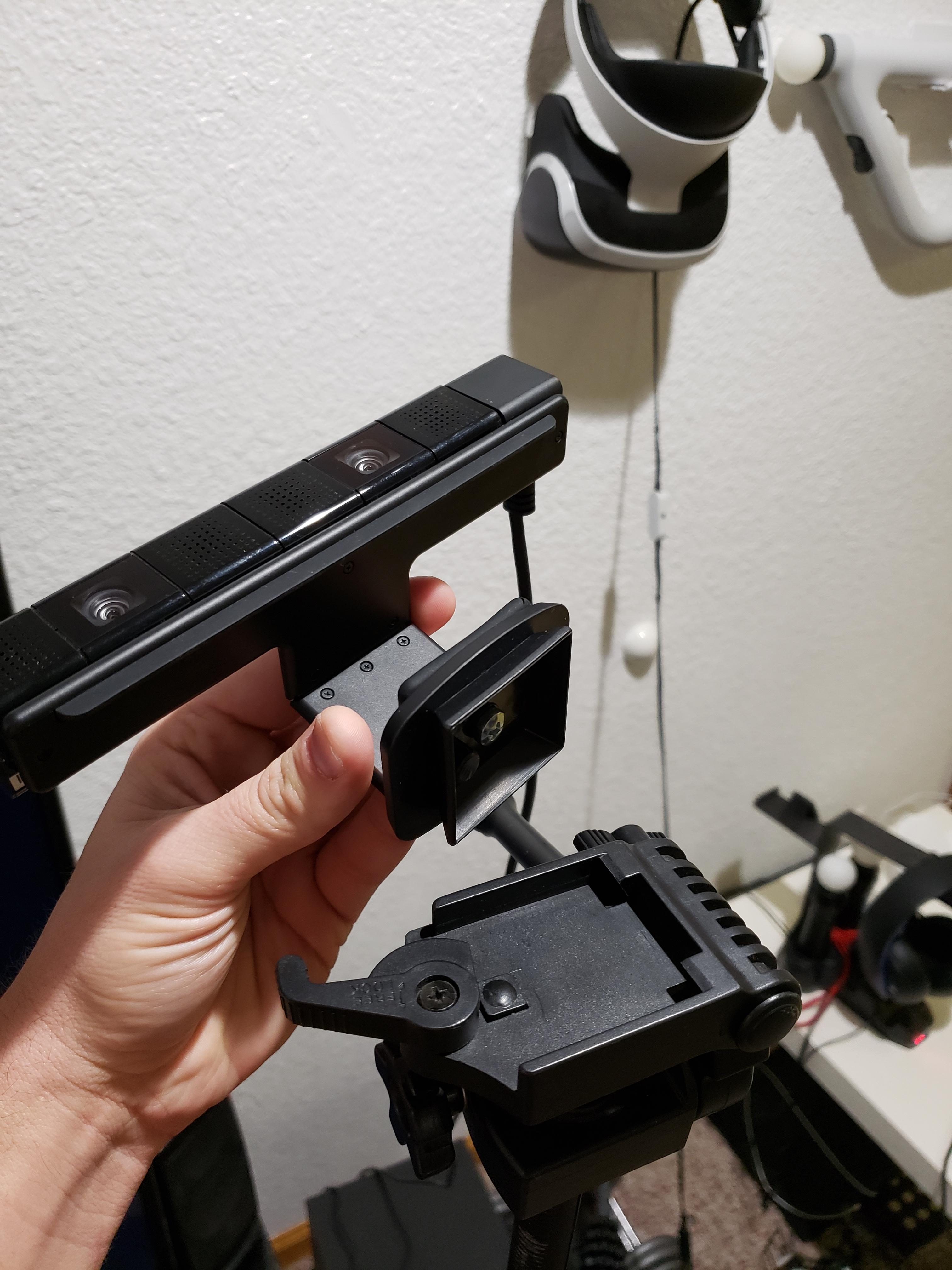 PSVR camera mounting solution using a generic tripod. Because it's a