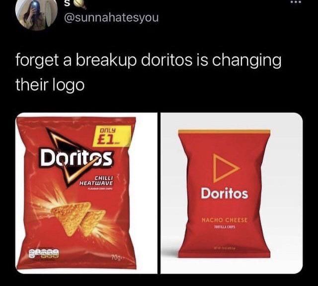 Thanks, I hate minimalistic Doritos logo TIHI