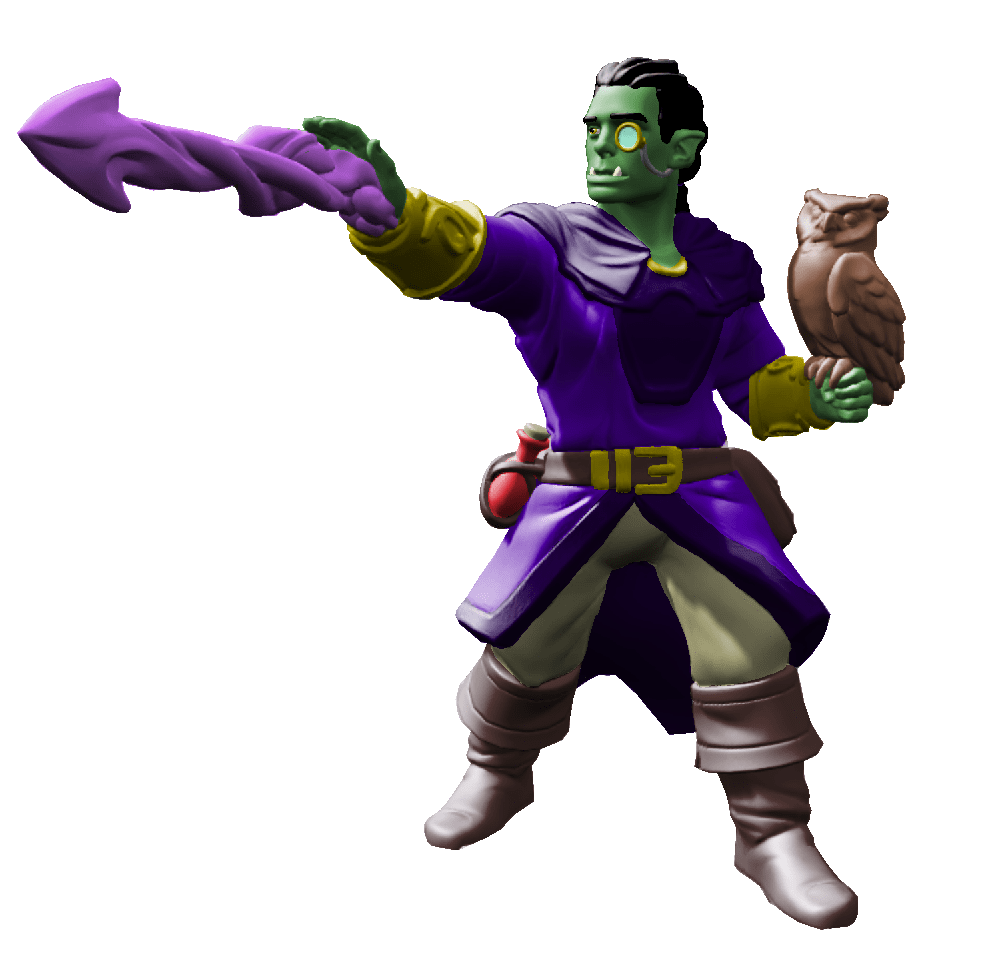 [OC][Art] HalfOrc Wizard fires off a spell at his enemies, 2017