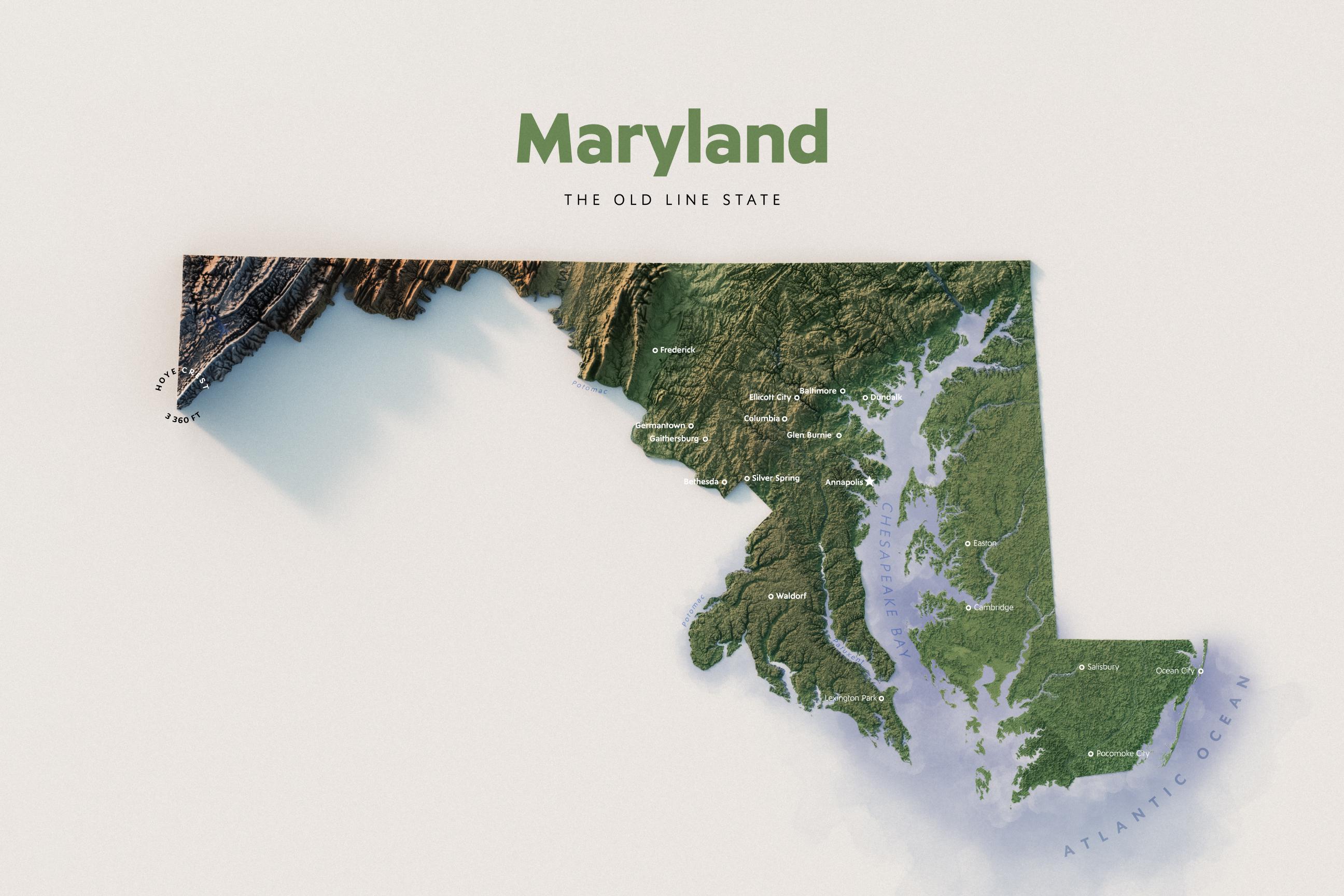 50 states in 50 days 33/50 Maryland r/MapPorn