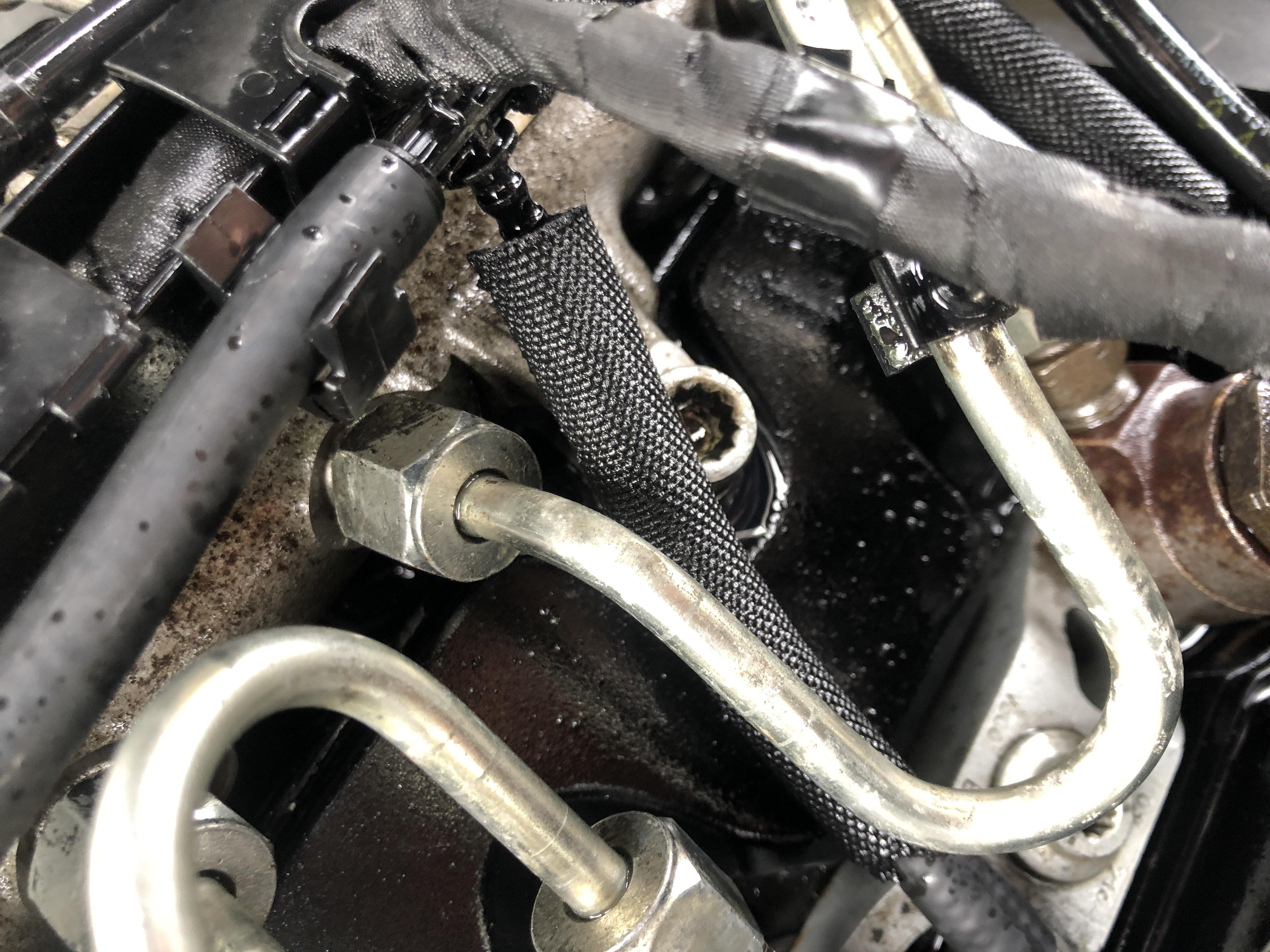 I replaced an injector fuel return line with a new one to find it