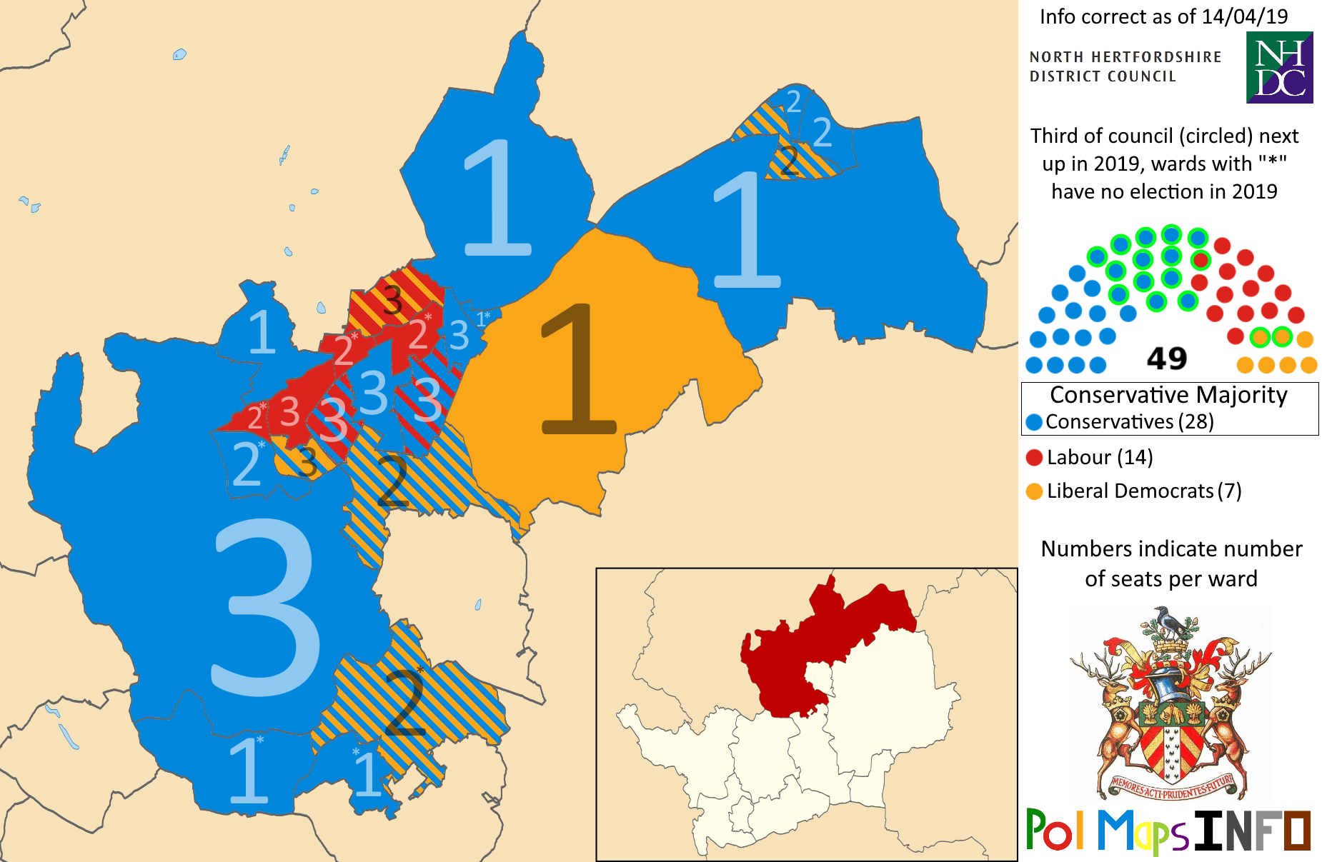 North Hertfordshire District Council, East of England. 14/04/2019 r