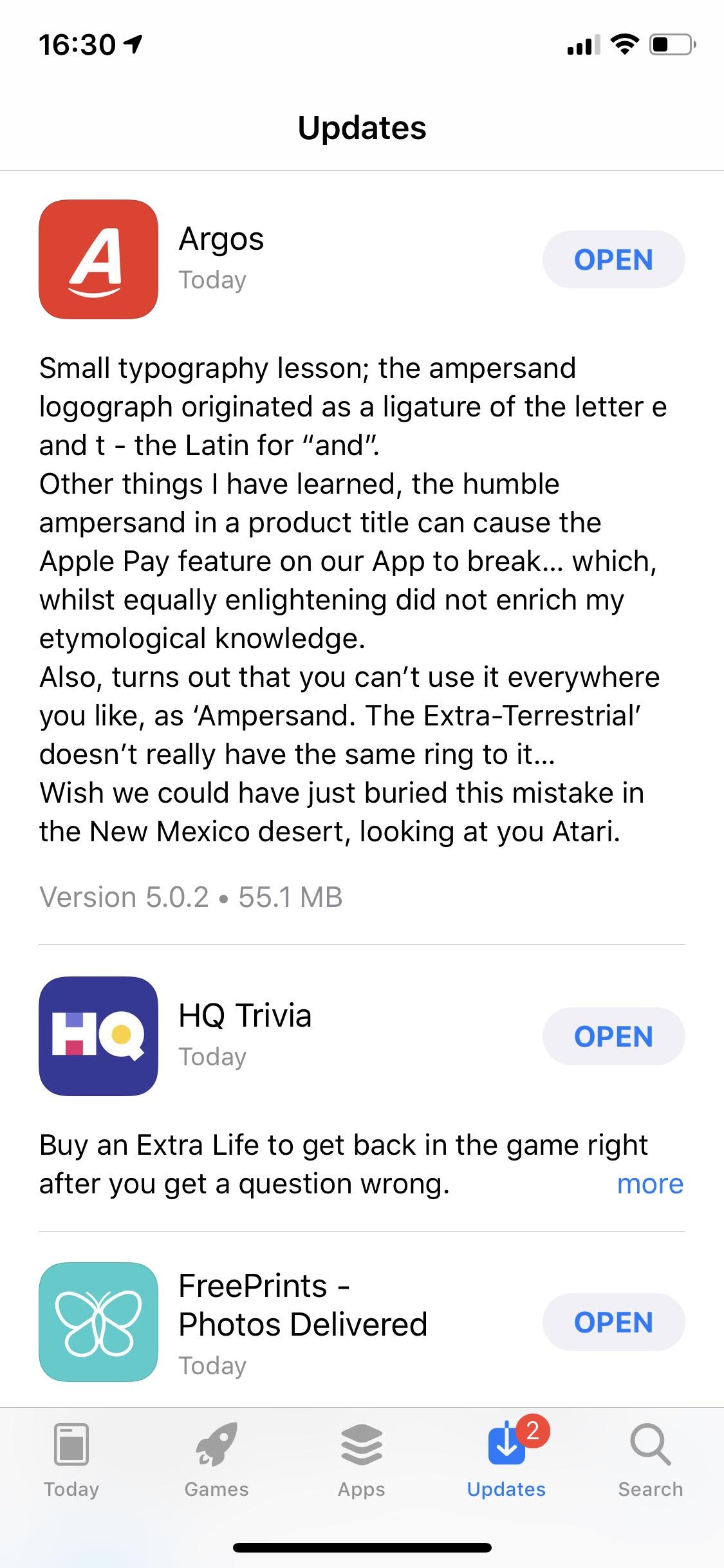 App Update from Argos 😂 ProgrammerHumor