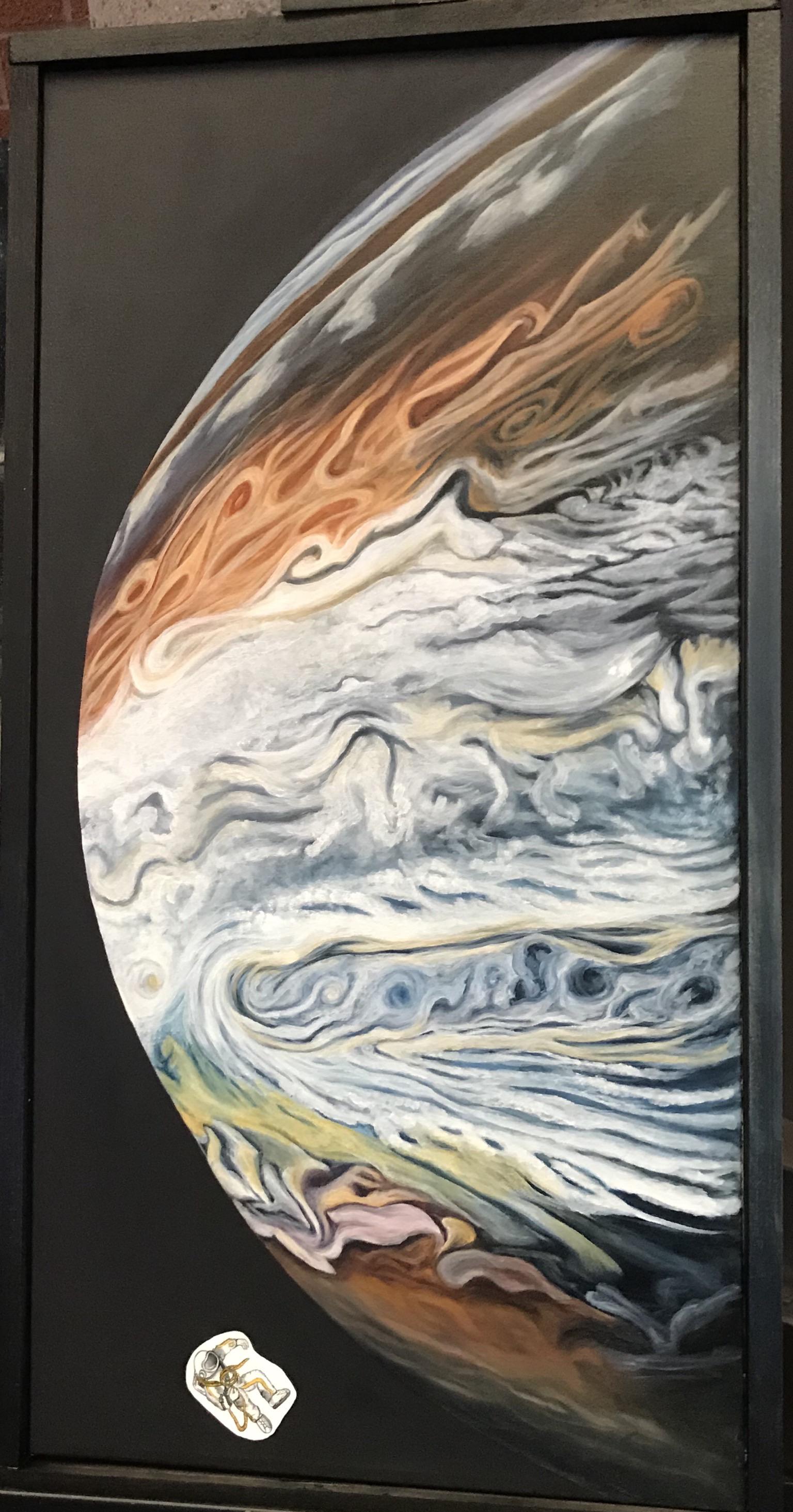 I painted a Juno image of Jupiter in oils with a fun twist r/space