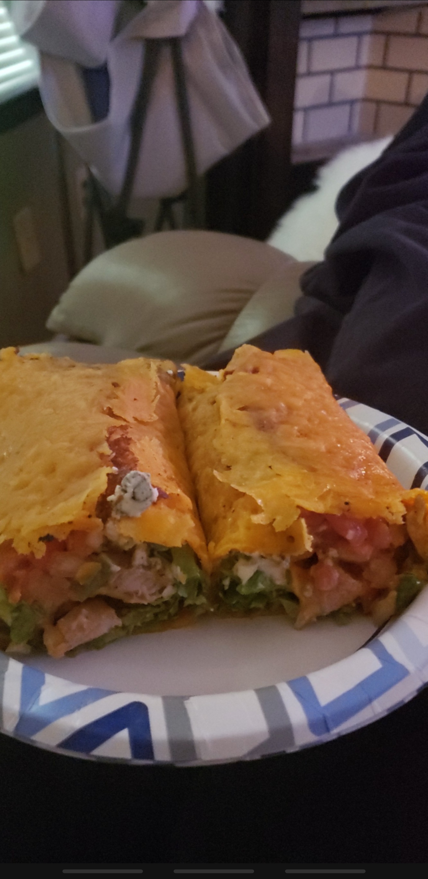 SCORPION PEPPER BUFFALO BLUE CHEESE CHICKEN WRAP WITH HOMEMADE PICO