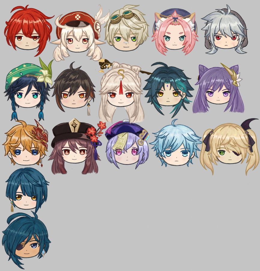 My Genshin chibi heads (continuous project) Genshin_Impact
