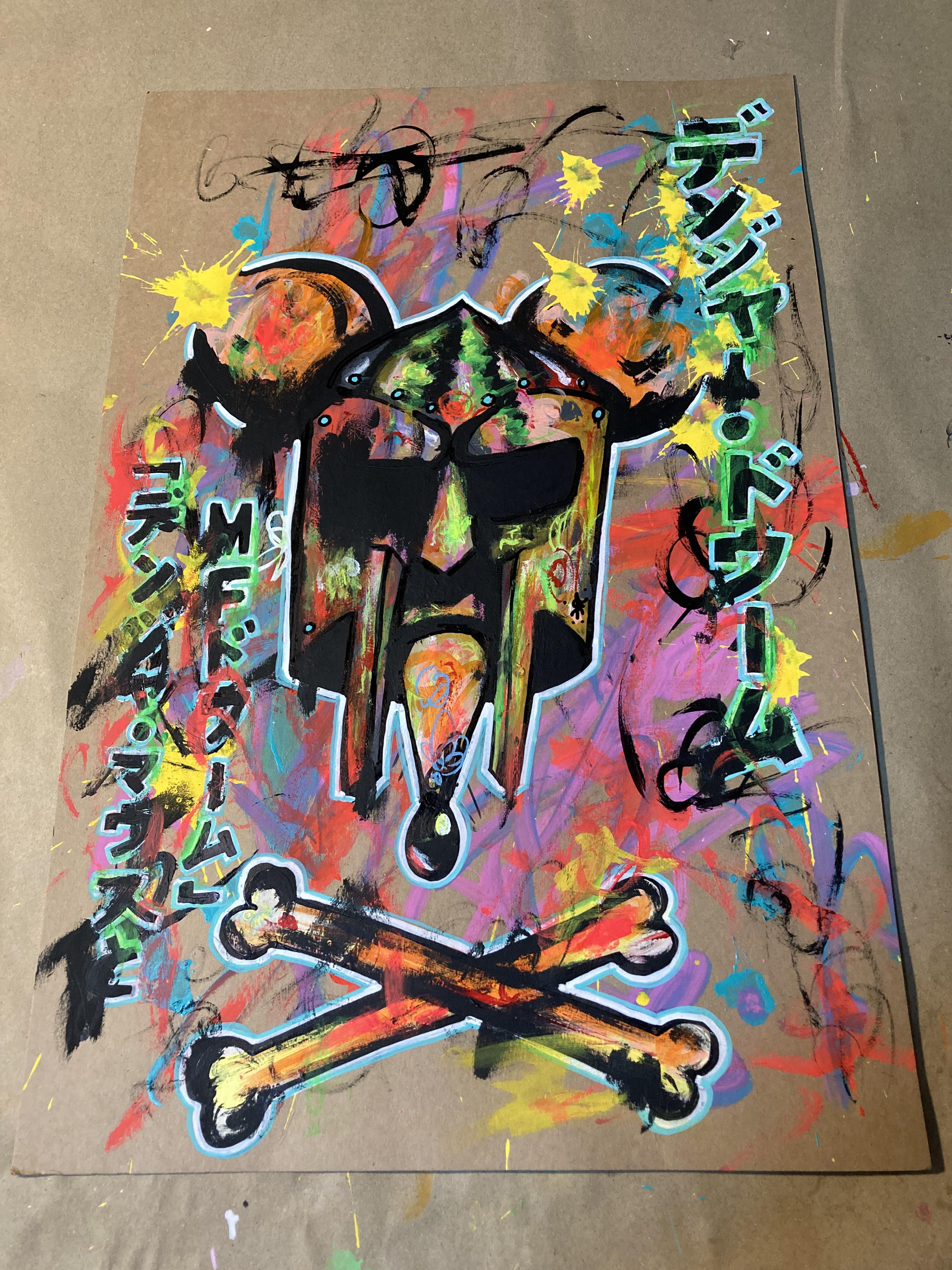 dangerdoom v2….acrylics on 14x22inch heavy drawing paper r/mfdoom