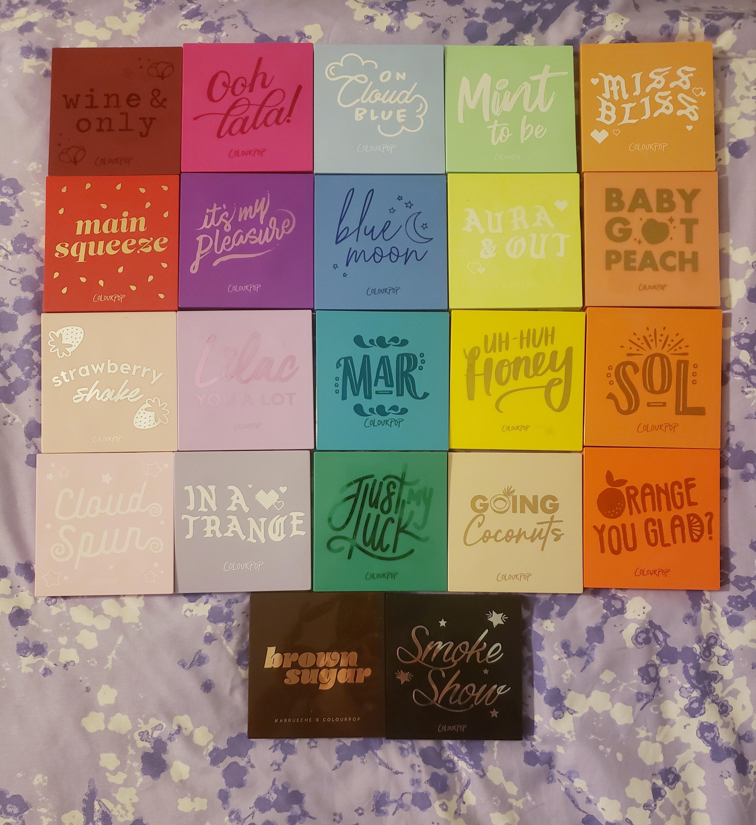 Colourpop IN A TRANCE, AURA & OUT and MISS BLISS tie dye palette