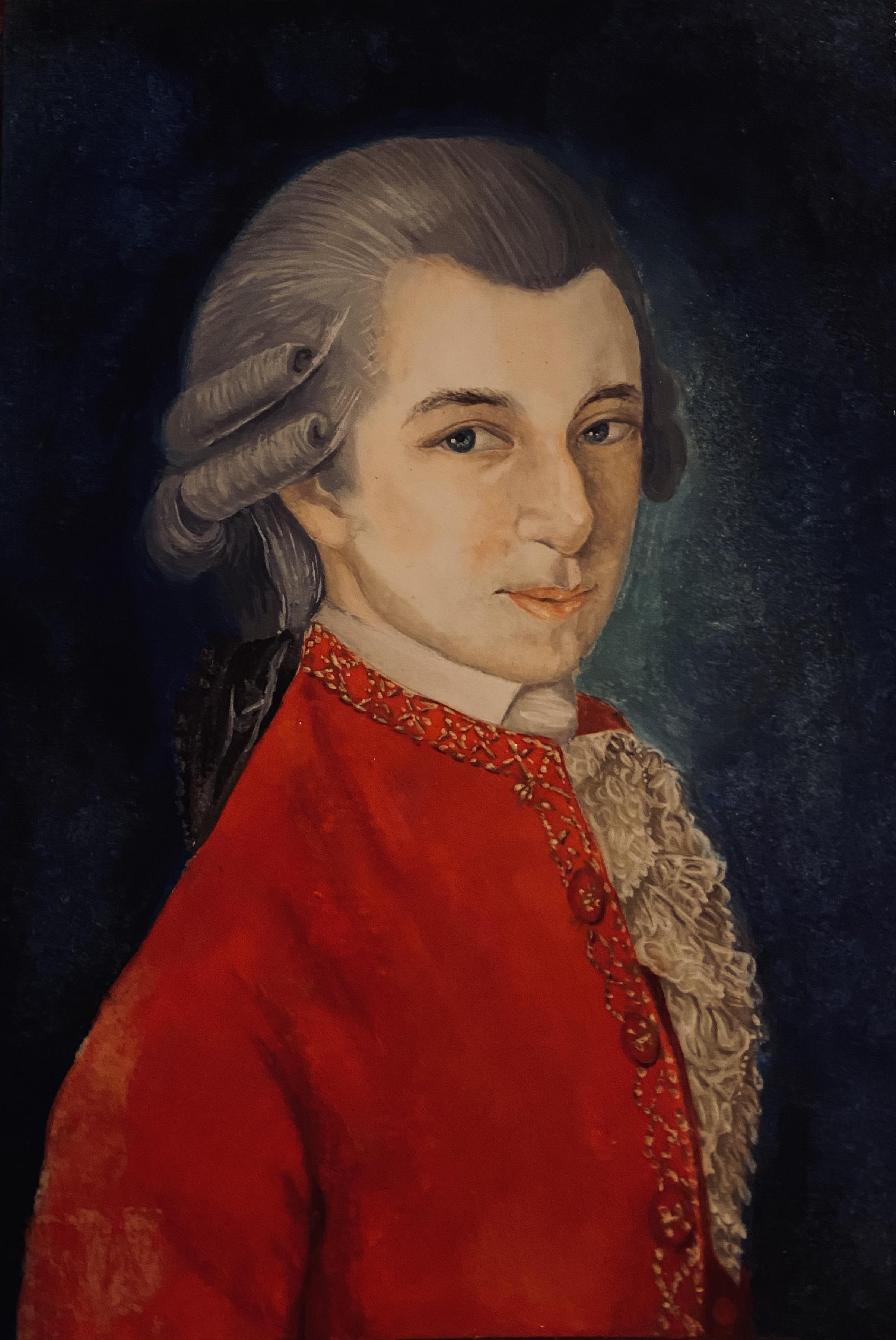 An oil painting of Mozart I recently finished r/classicalmusic