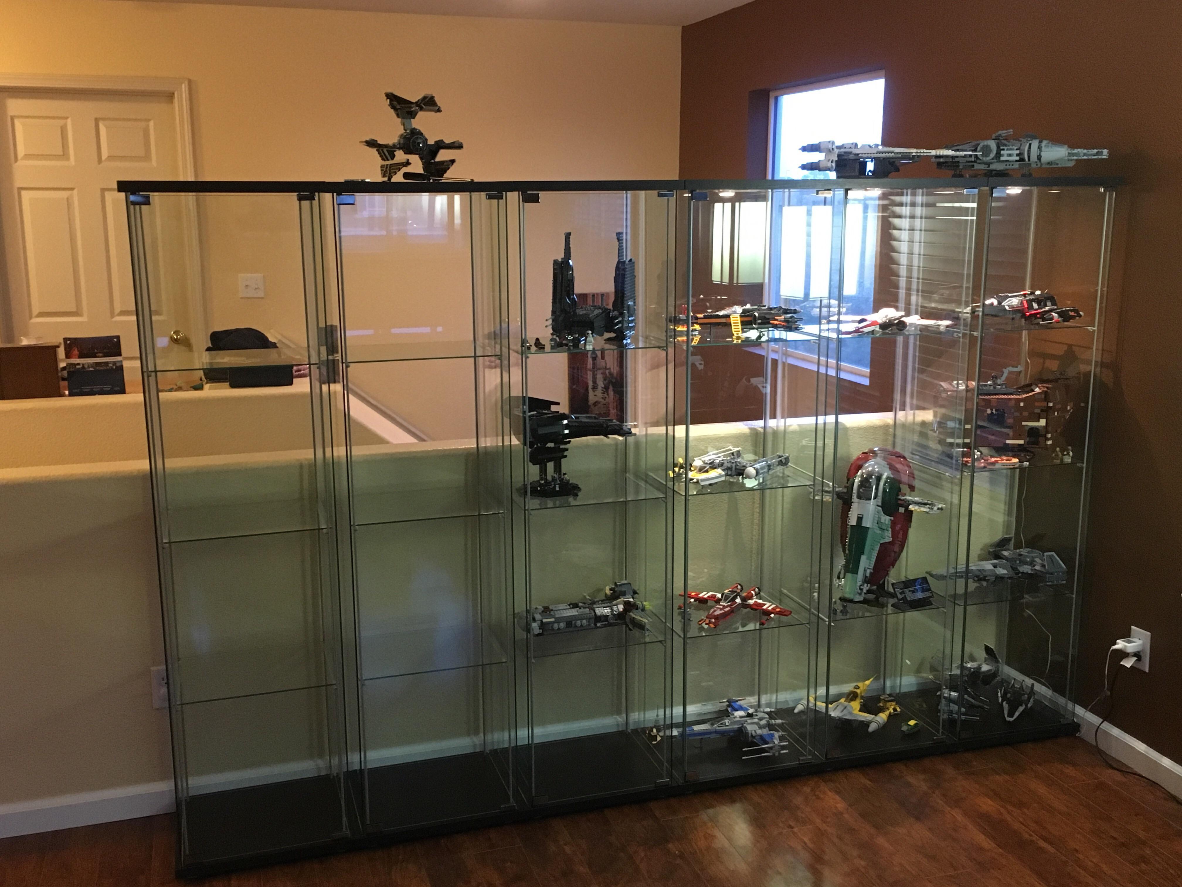 Working on my new lego/Mancave 6 Ikea Detolf cases r/lego