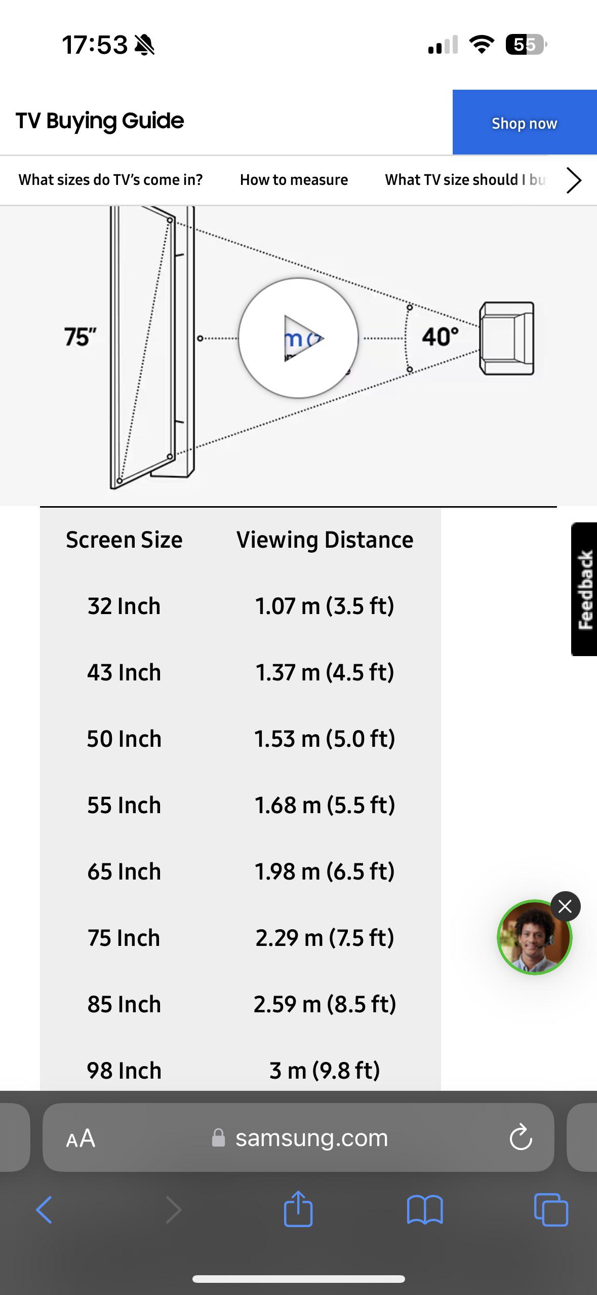 How accurate / correct is this TV size / viewing distance guide from
