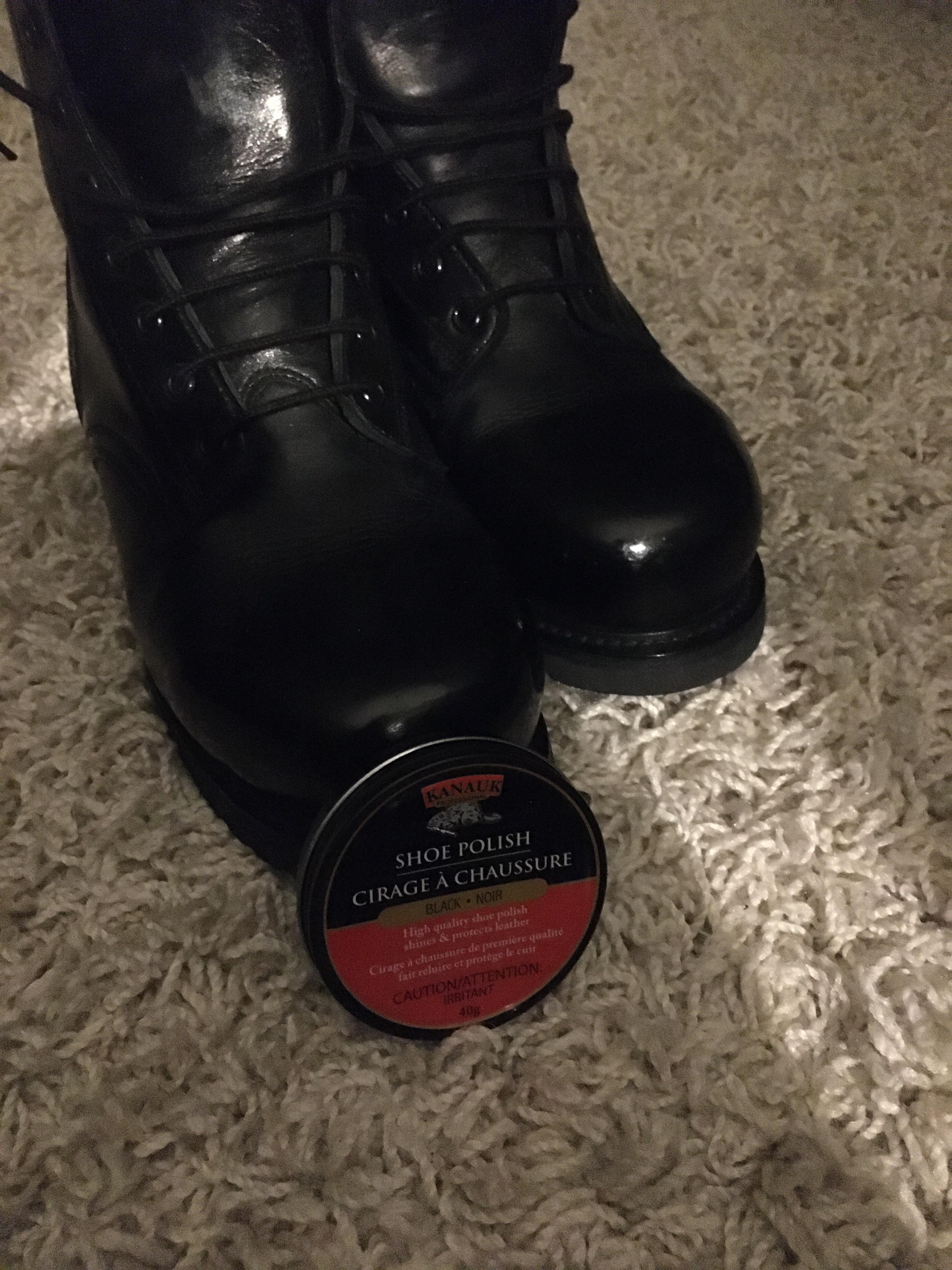 My squadron has started a boot shining competition and I’ve run