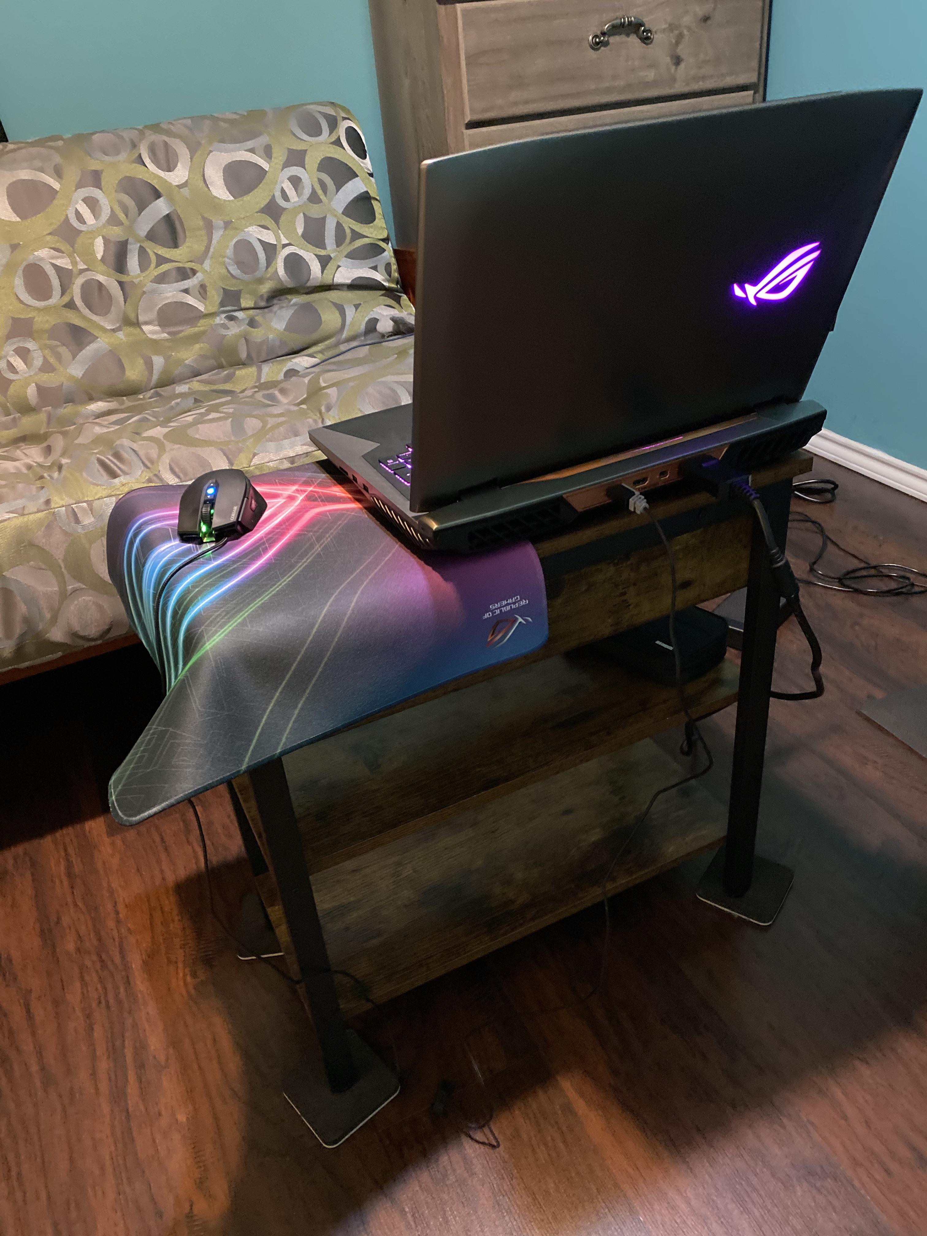 IKEA desk got delayed nightstand my current desk r/shittybattlestations