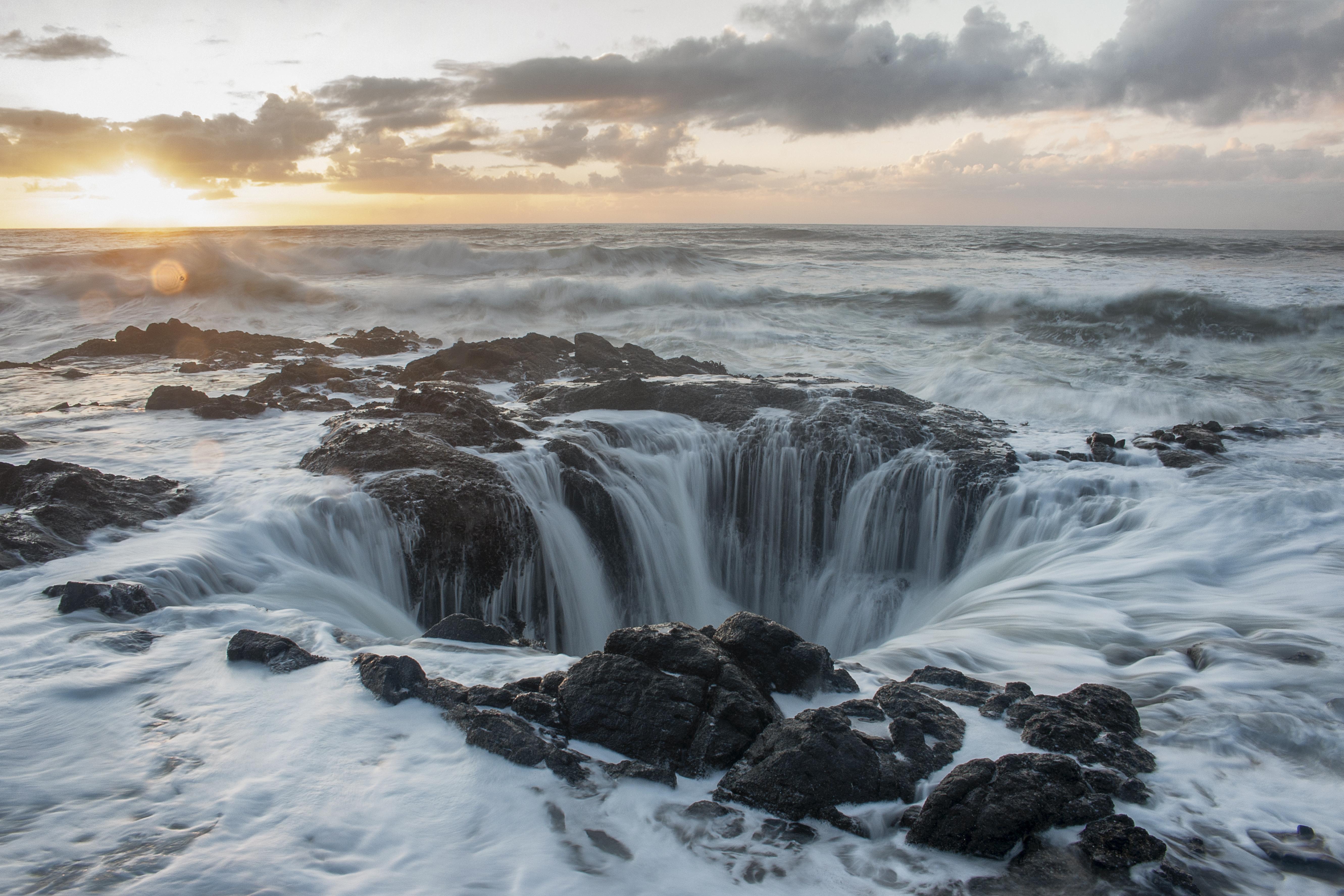 Thor's Well on the Oregon coast is a mesmerizing natural spectacle to